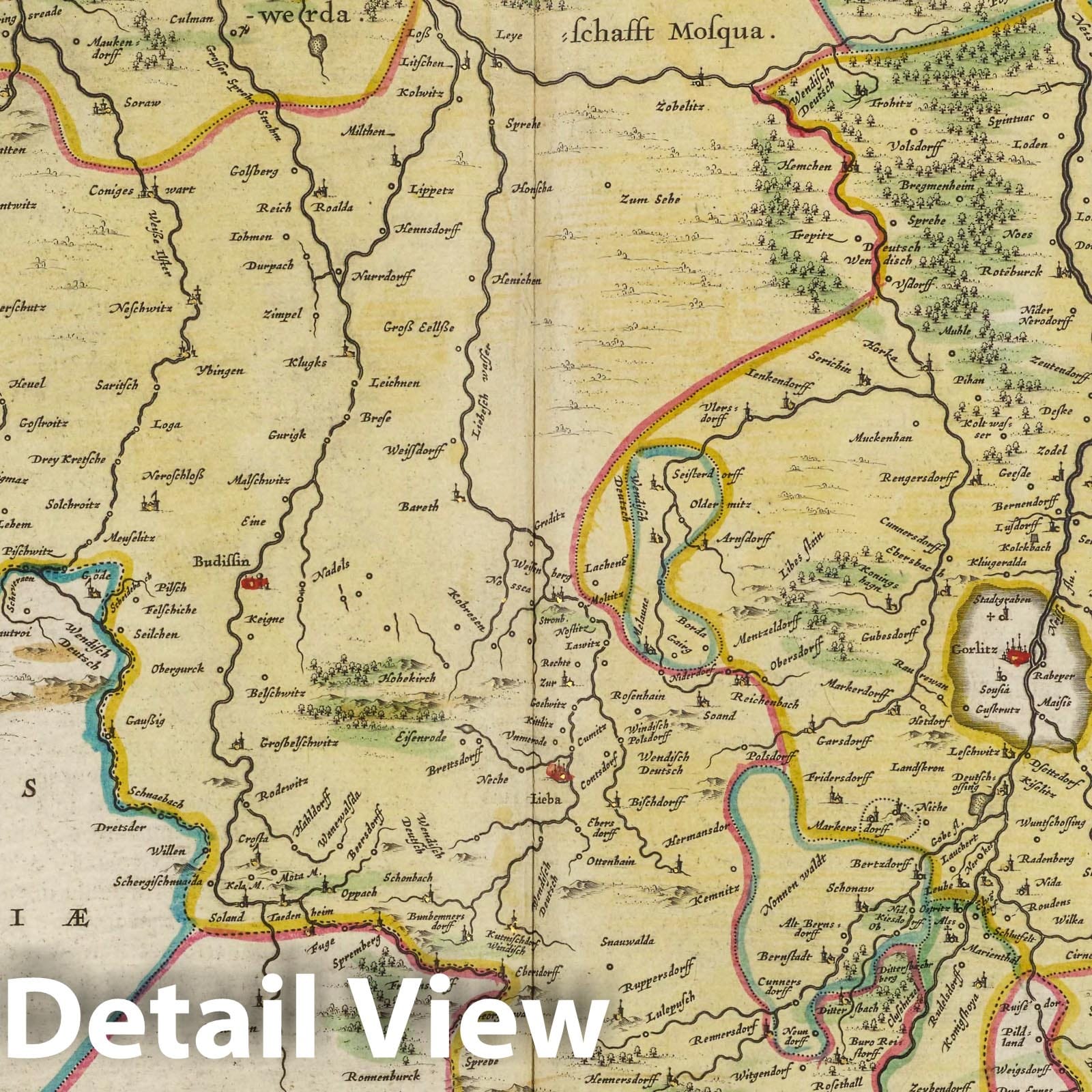 Upper Lusatia, 1665 - Historical Map Print
