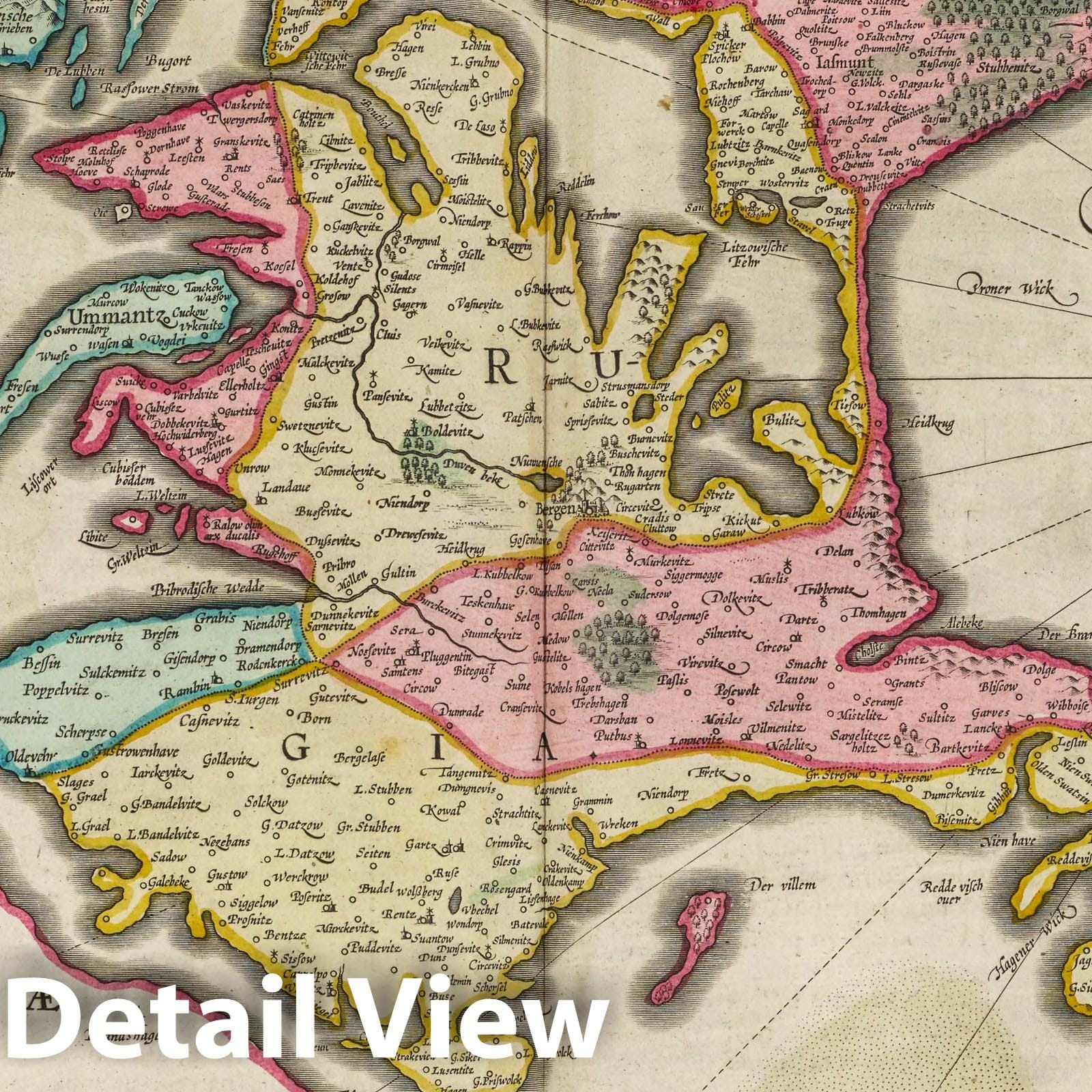 Rugen Island, 1665 - Historical Map Print