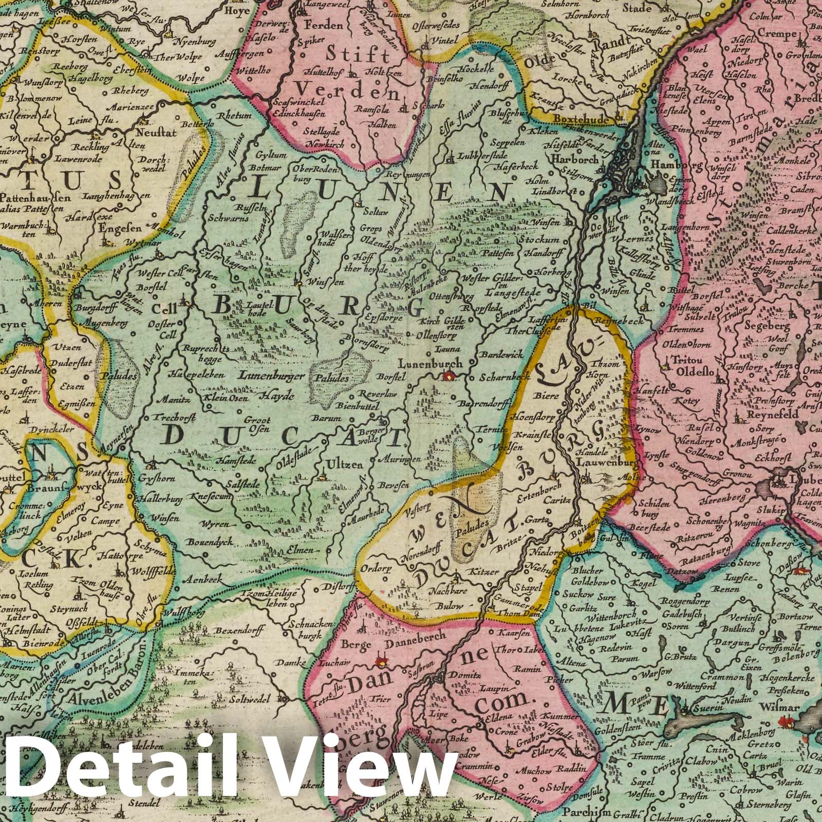 Lower Saxony, 1665 - Historical Map Print from Blaeu's Atlas Maior