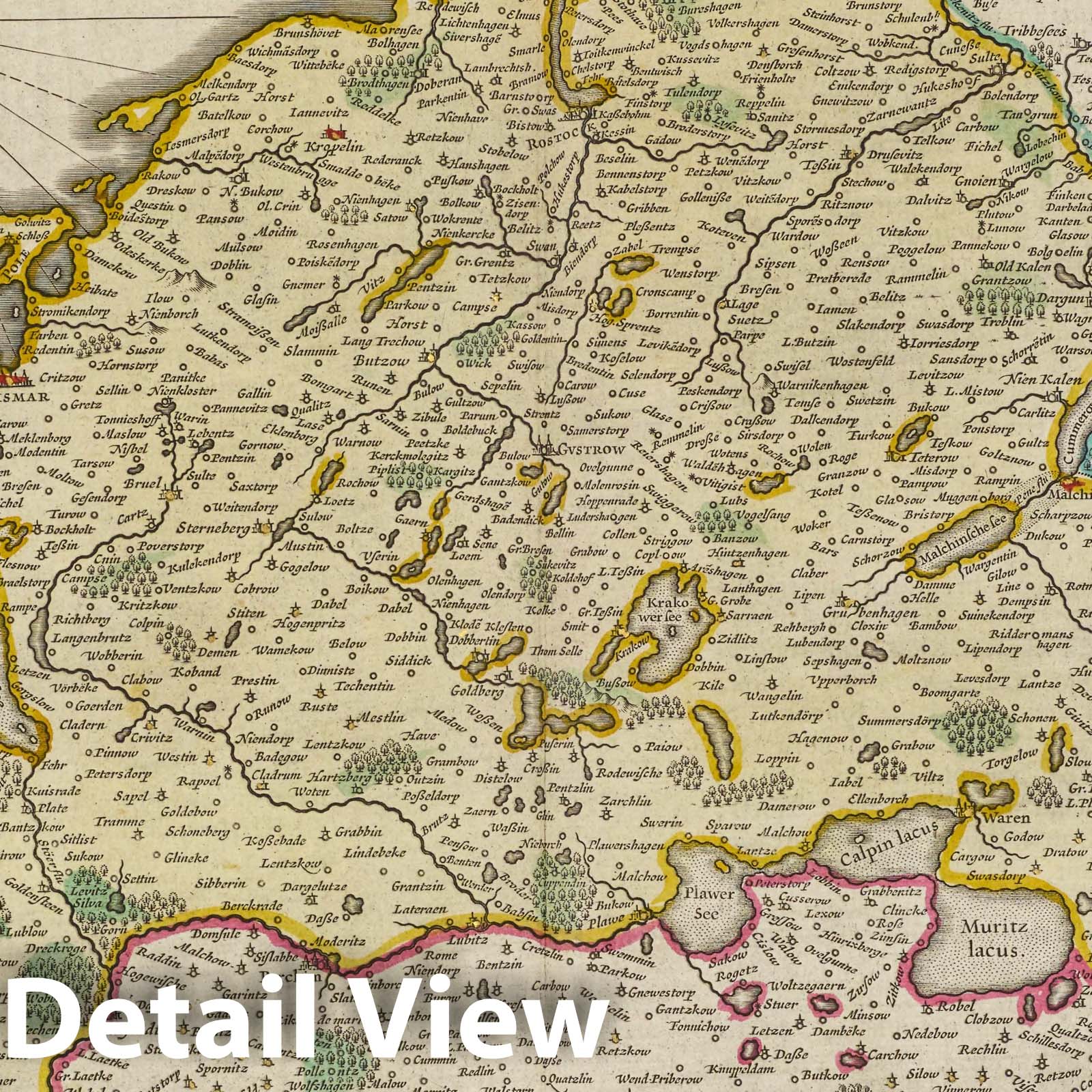 Mecklenburg, 1665 - Historical Map Print from Blaeu's Atlas Maior
