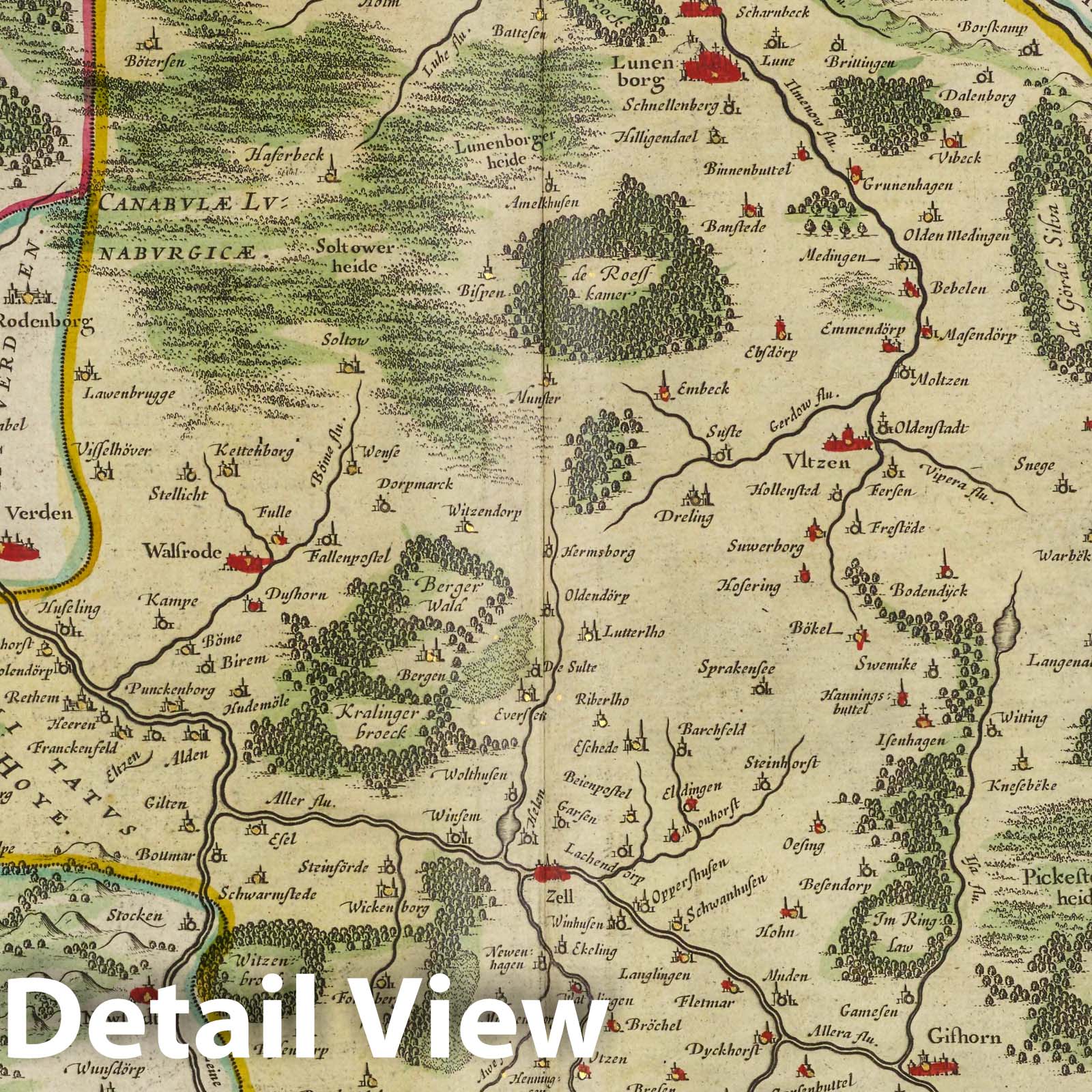 Duchy of Luneburg, 1665 - Historical Map Print from Blaeu's Atlas Maior