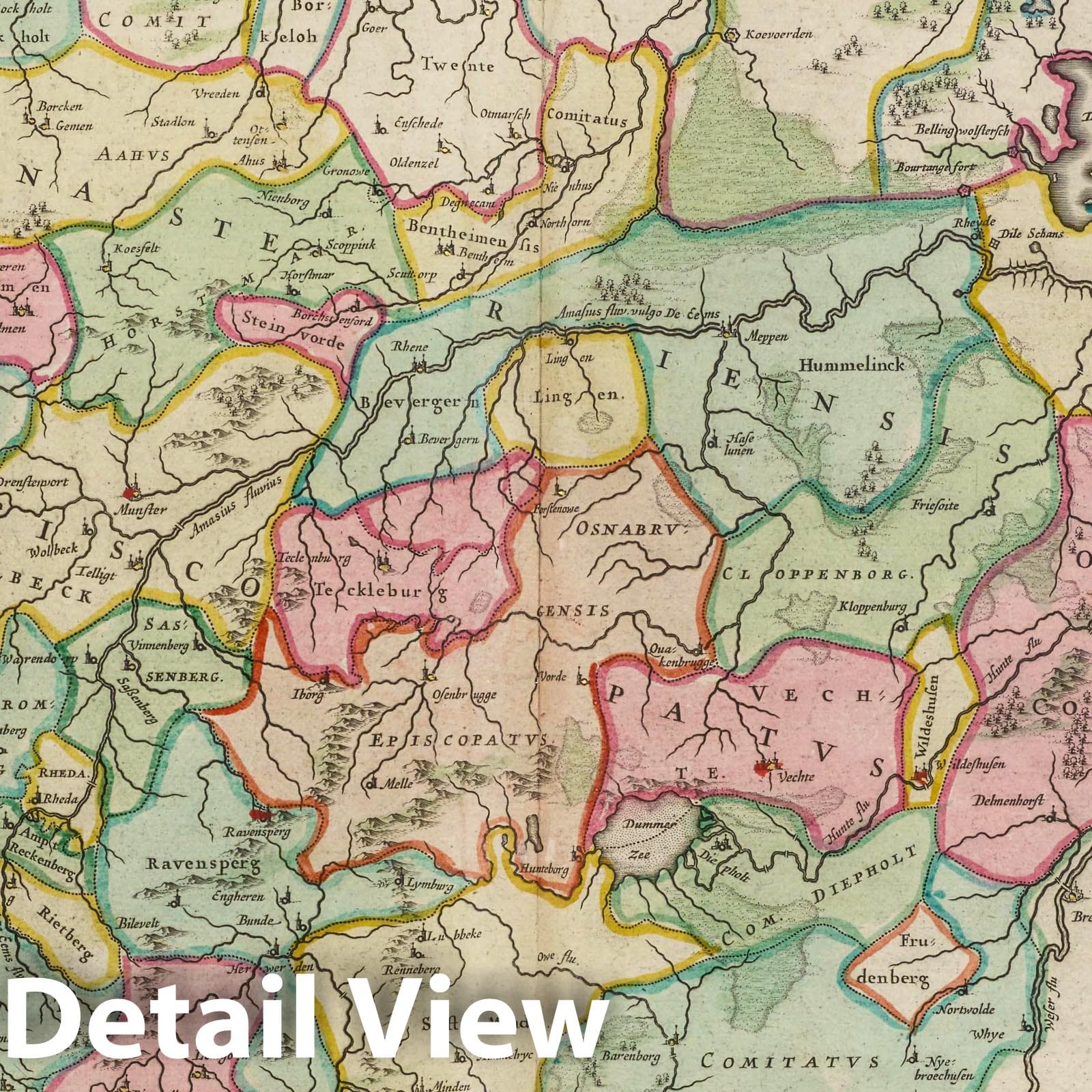 Westphalia Circle, 1665 - Historical Map Print from Blaeu's Atlas Maior