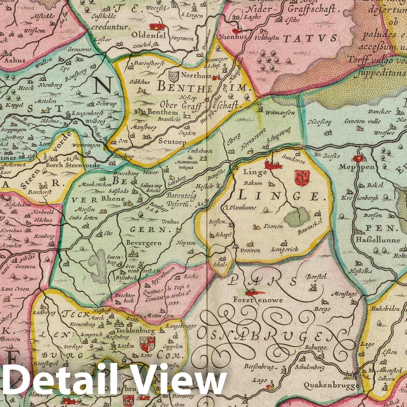 Munster, 1665 - Historical Map Print from Blaeu's Atlas Maior