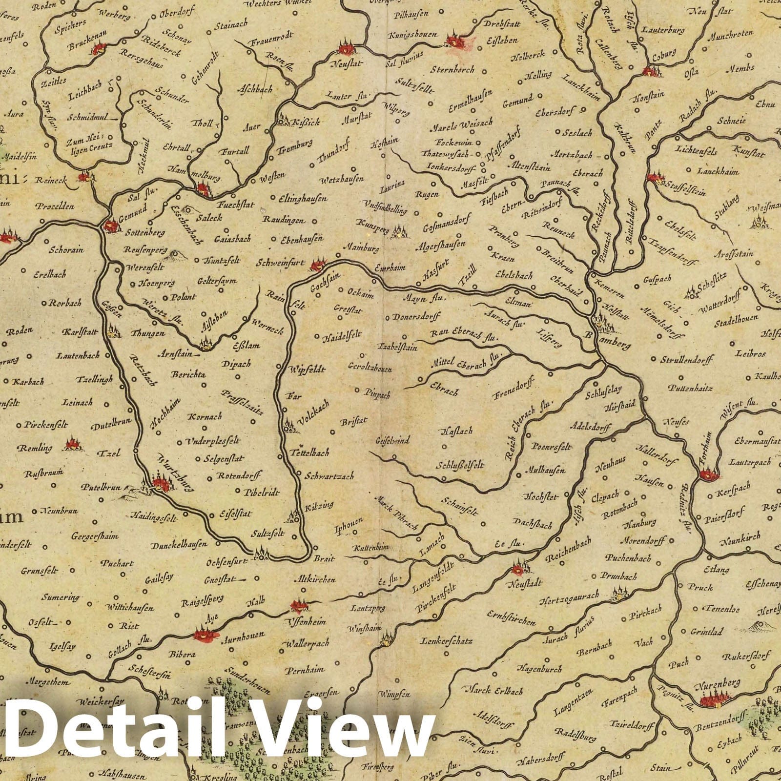 Franconia, 1665 - Historical Map Print from Blaeu's Atlas Maior