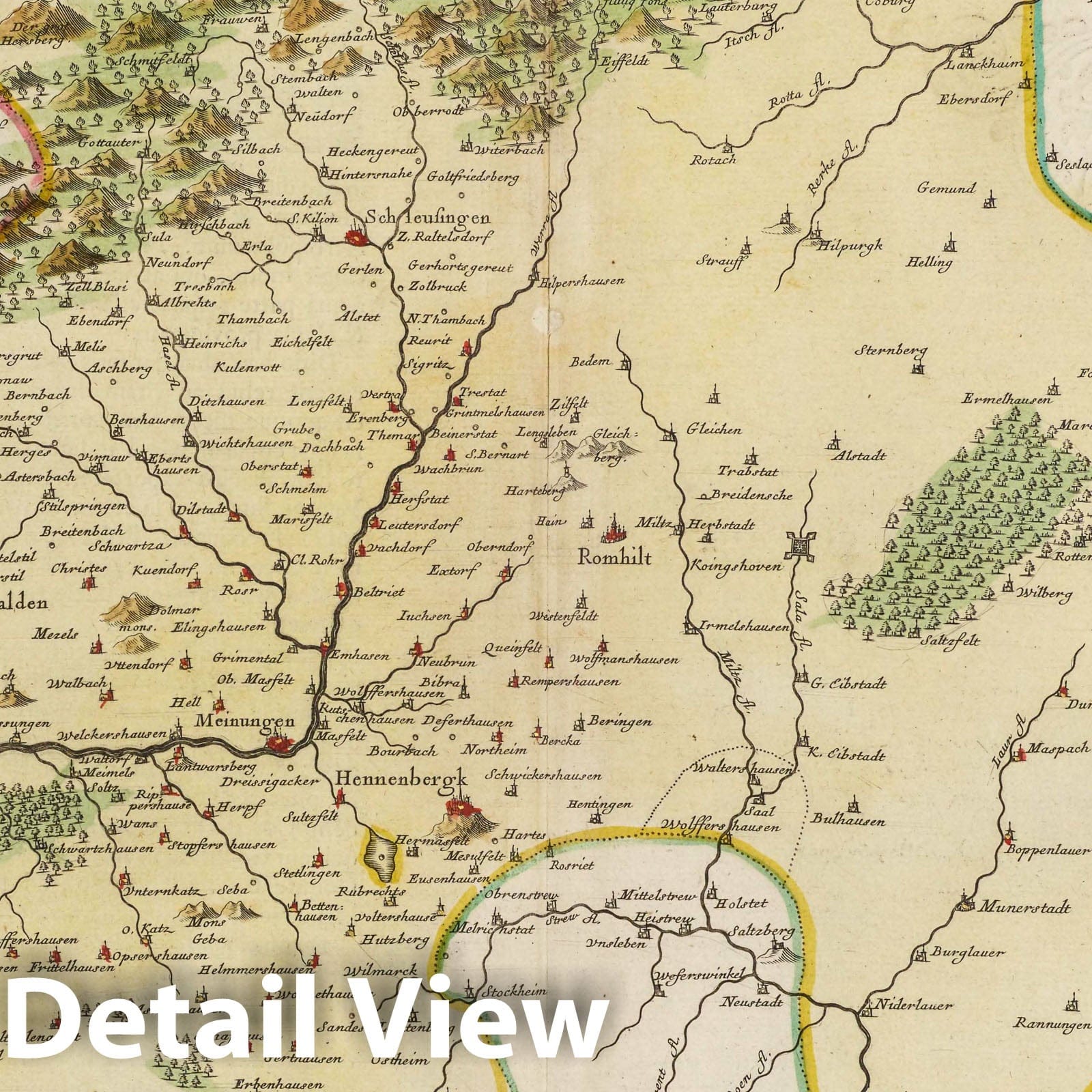 Henneberg County, 1665 - Historical Map Print