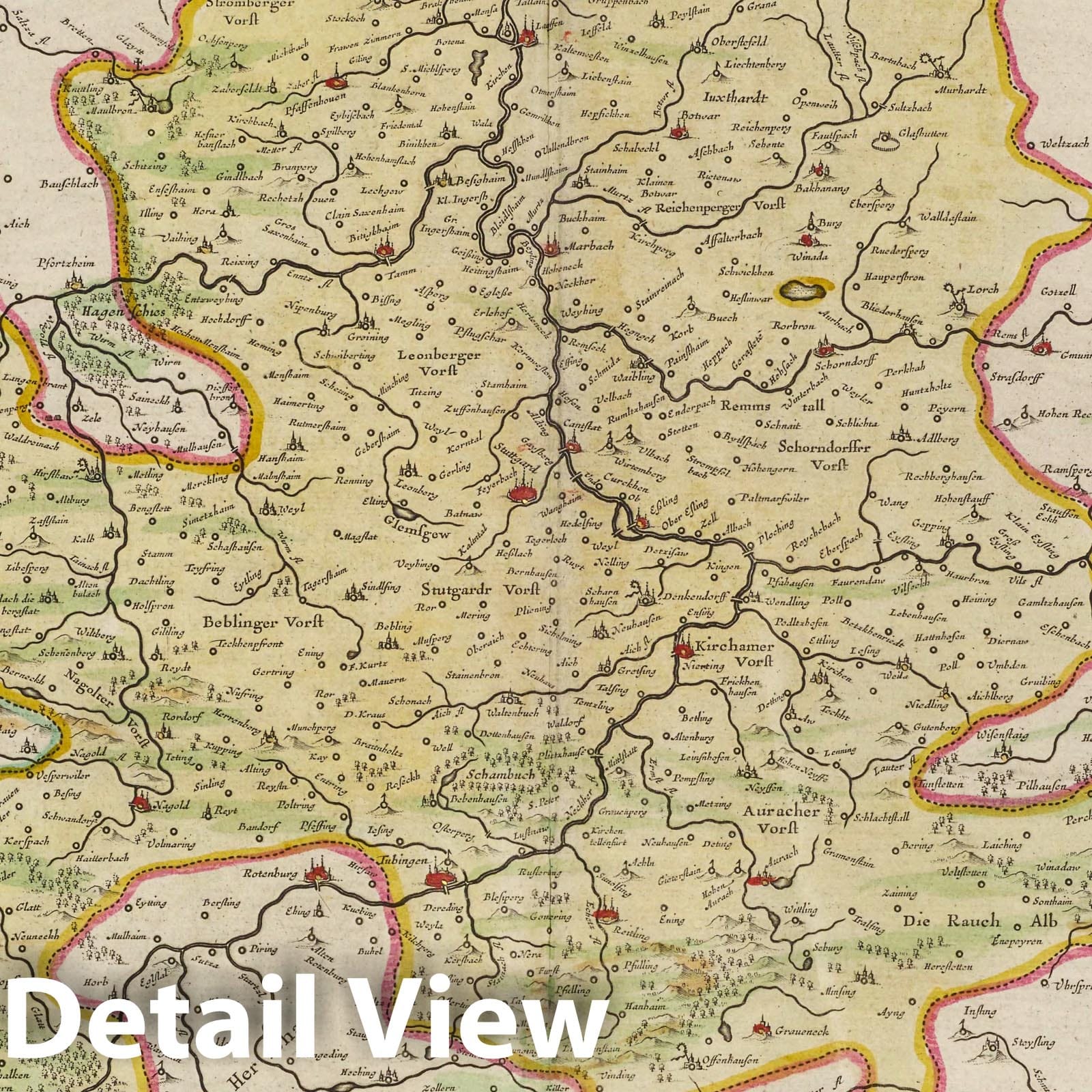 Wurttemberg, 1665 - Historical Map Print from Blaeu's Atlas Maior