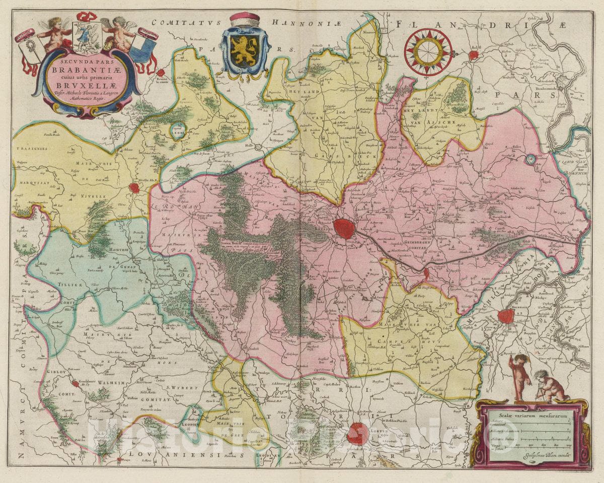 Historic Map : Belgium, Secvnda Pars Brabantiae, 1665 Atlas , Vintage Wall Art