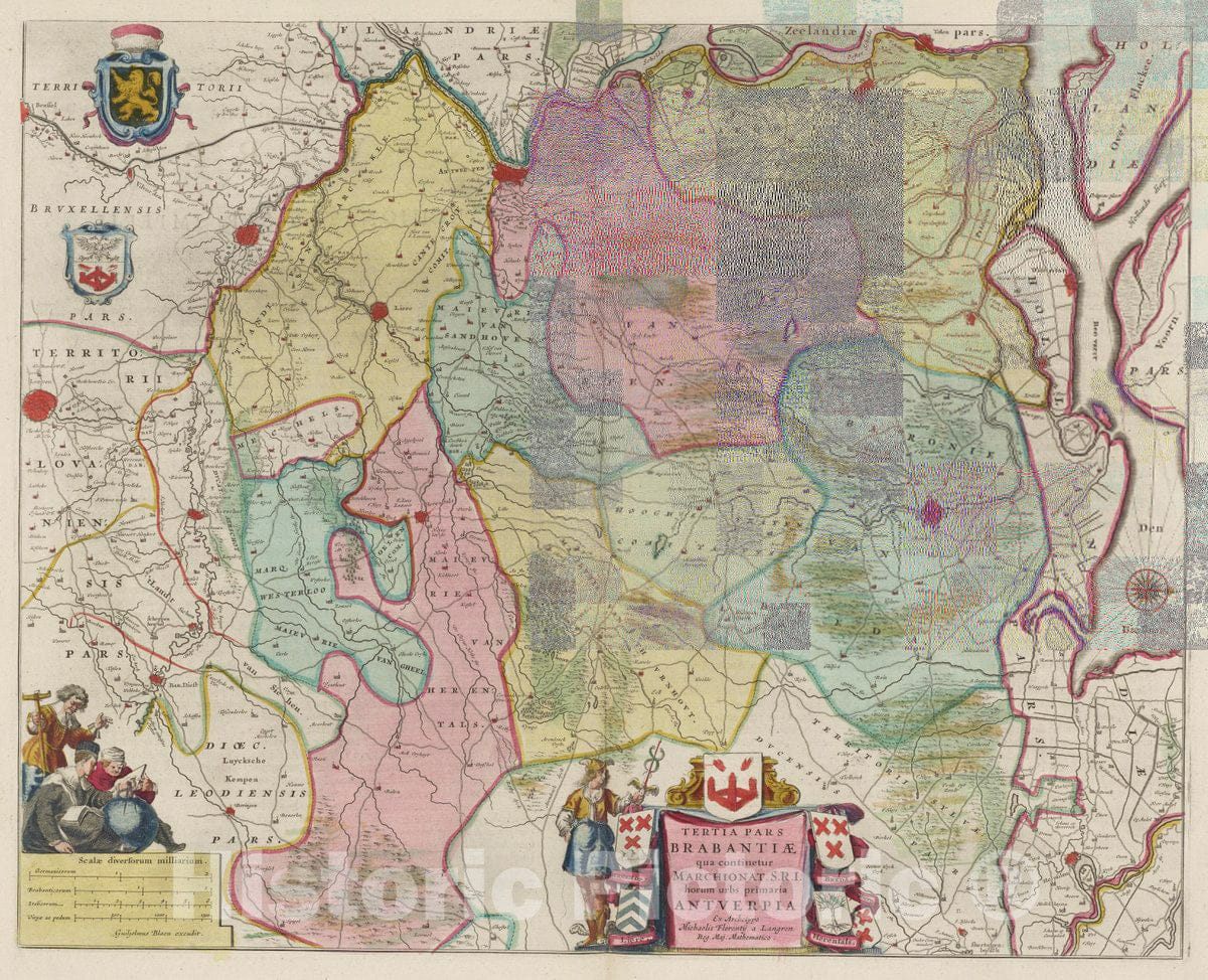 Historic Map : Belgium, Tertia Pars Brabantiae, 1665 Atlas , Vintage Wall Art