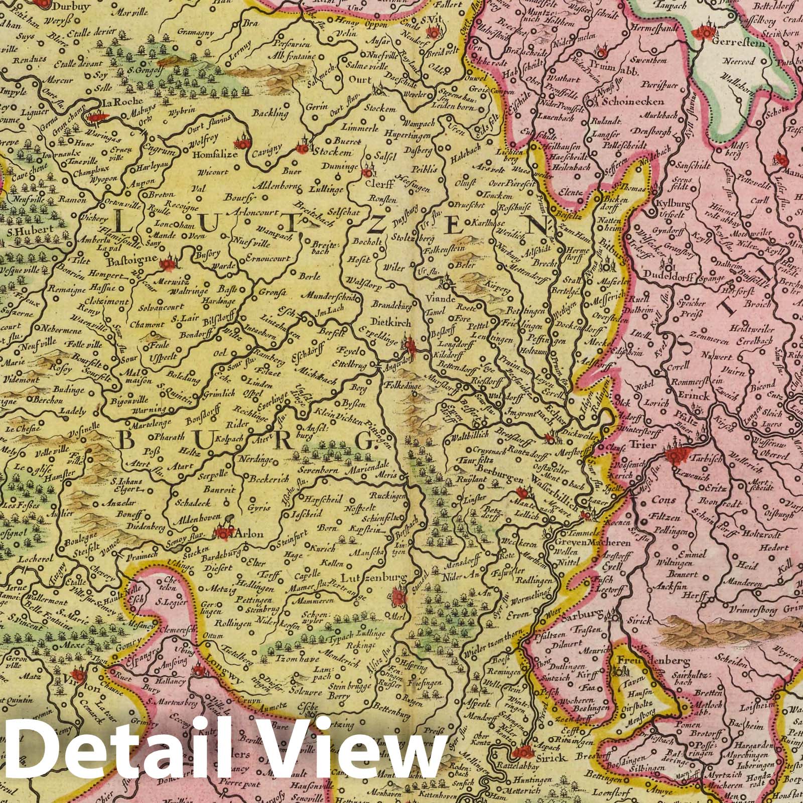 Luxembourg, 1665 - Historical Map Print from Blaeu's Atlas Maior