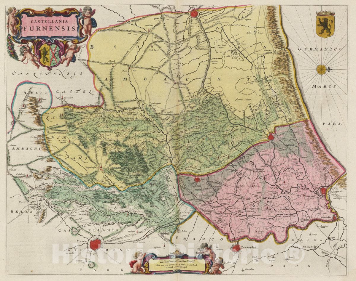 Historic Map : Atlas Maior Sive Cosmographia Blaviana, Qua Solvm, Salvm, Coelvm, Accvratissime Describvntvr. Castellania Furnensis, 1665 Atlas - Vintage Wall Art