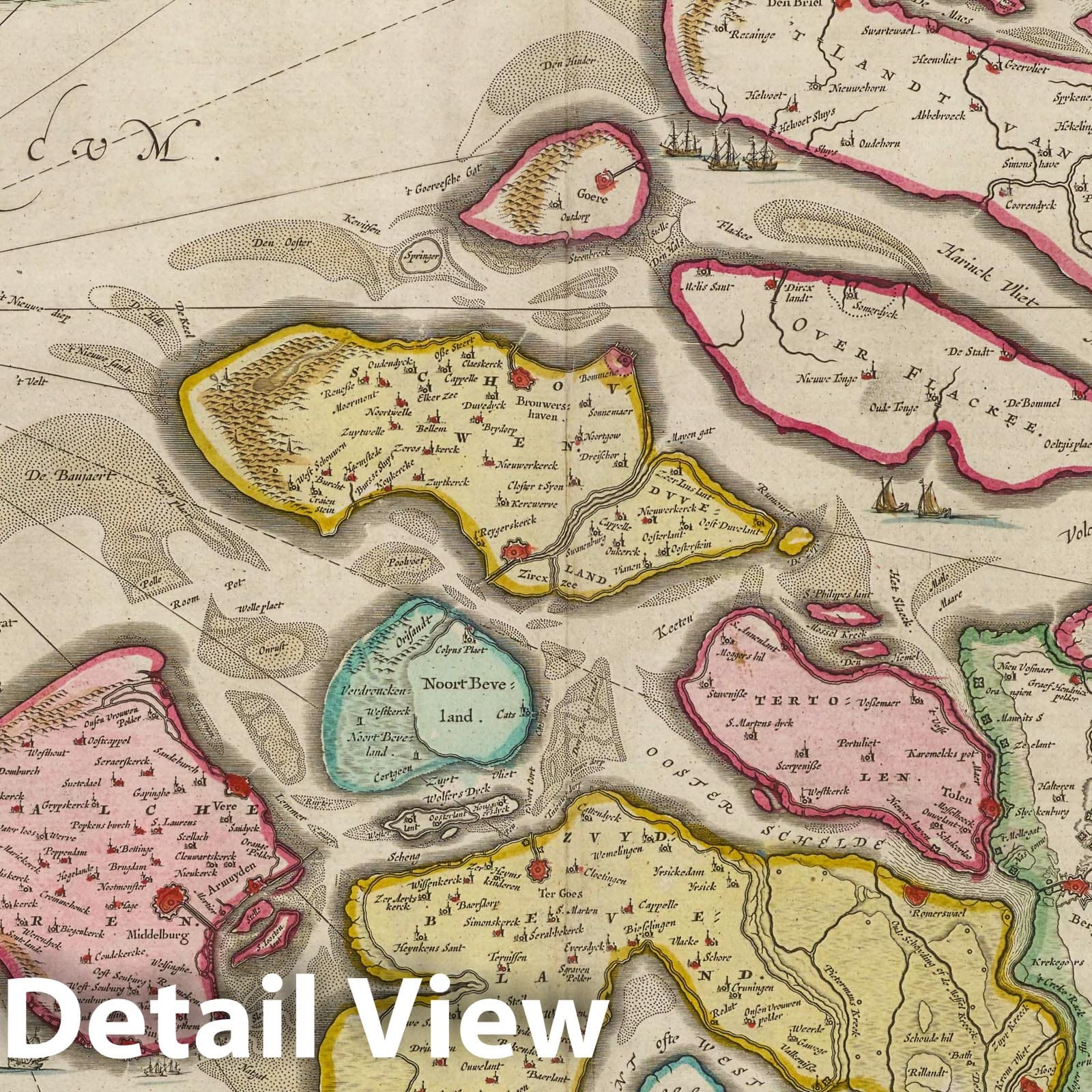 Zeeland, 1665 - Historical Map Print from Atlas Maior