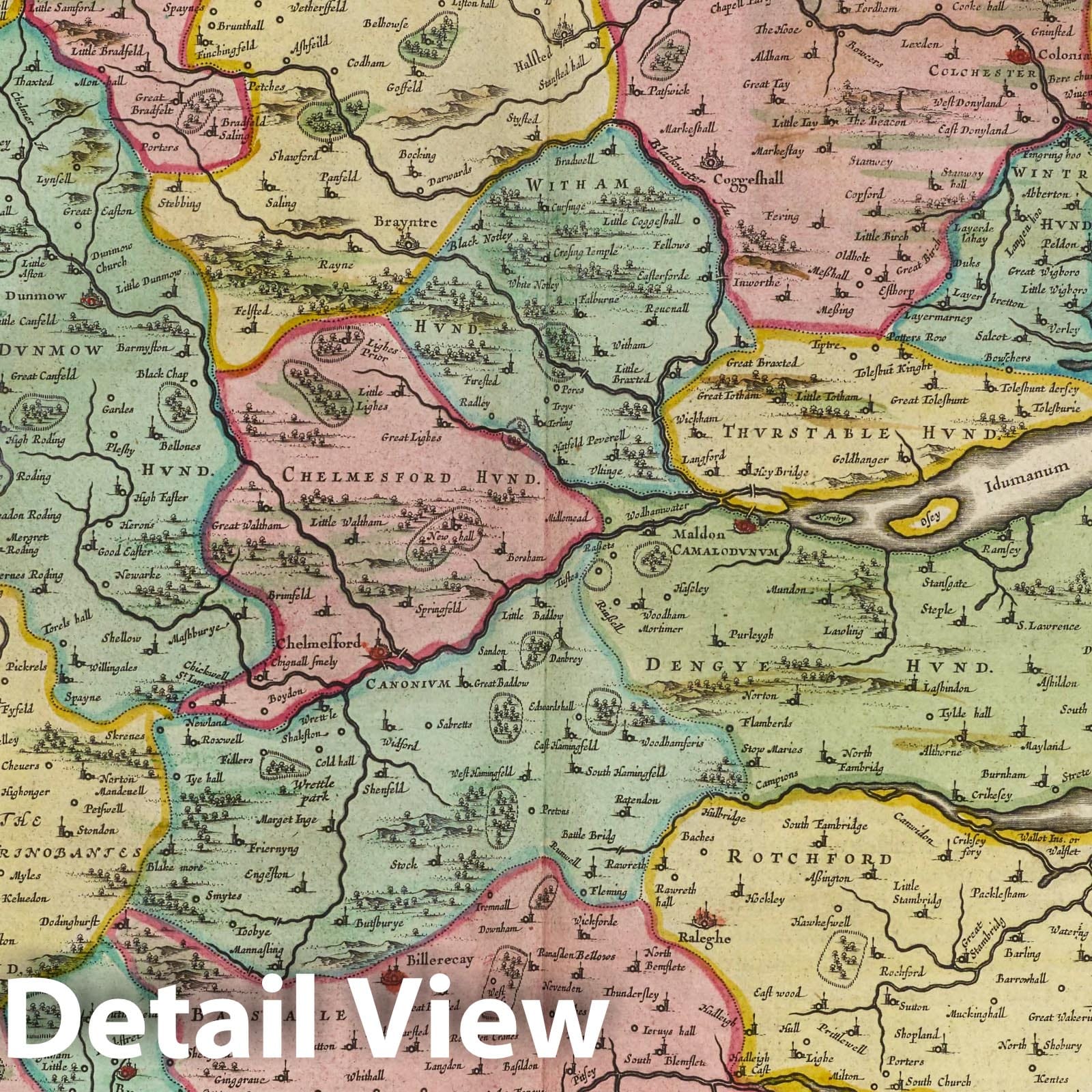 Essex, 1665 - Historical Map Print