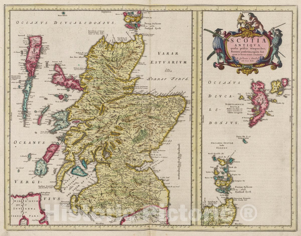 Historic Map : Atlas Maior Sive Cosmographia Blaviana, Qua Solvm, Salvm, Coelvm, Accvratissime Describvntvr. Scotia Antiqva, 1665 Atlas - Vintage Wall Art