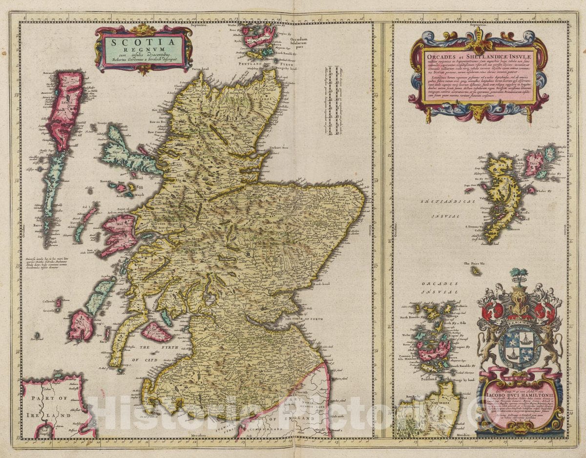 Historic Wall Map : Atlas Maior Sive Cosmographia Blaviana, Qua Solvm, Salvm, Coelvm, Accvratissime Describvntvr. Scotia Regnvm, 1665 Atlas - Vintage Wall Art