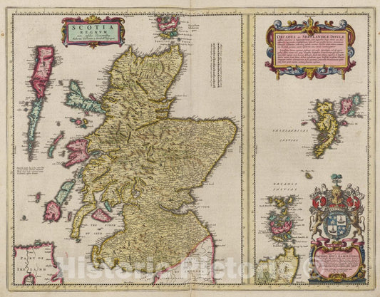 Historic Wall Map : Atlas Maior Sive Cosmographia Blaviana, Qua Solvm, Salvm, Coelvm, Accvratissime Describvntvr. Scotia Regnvm, 1665 Atlas - Vintage Wall Art