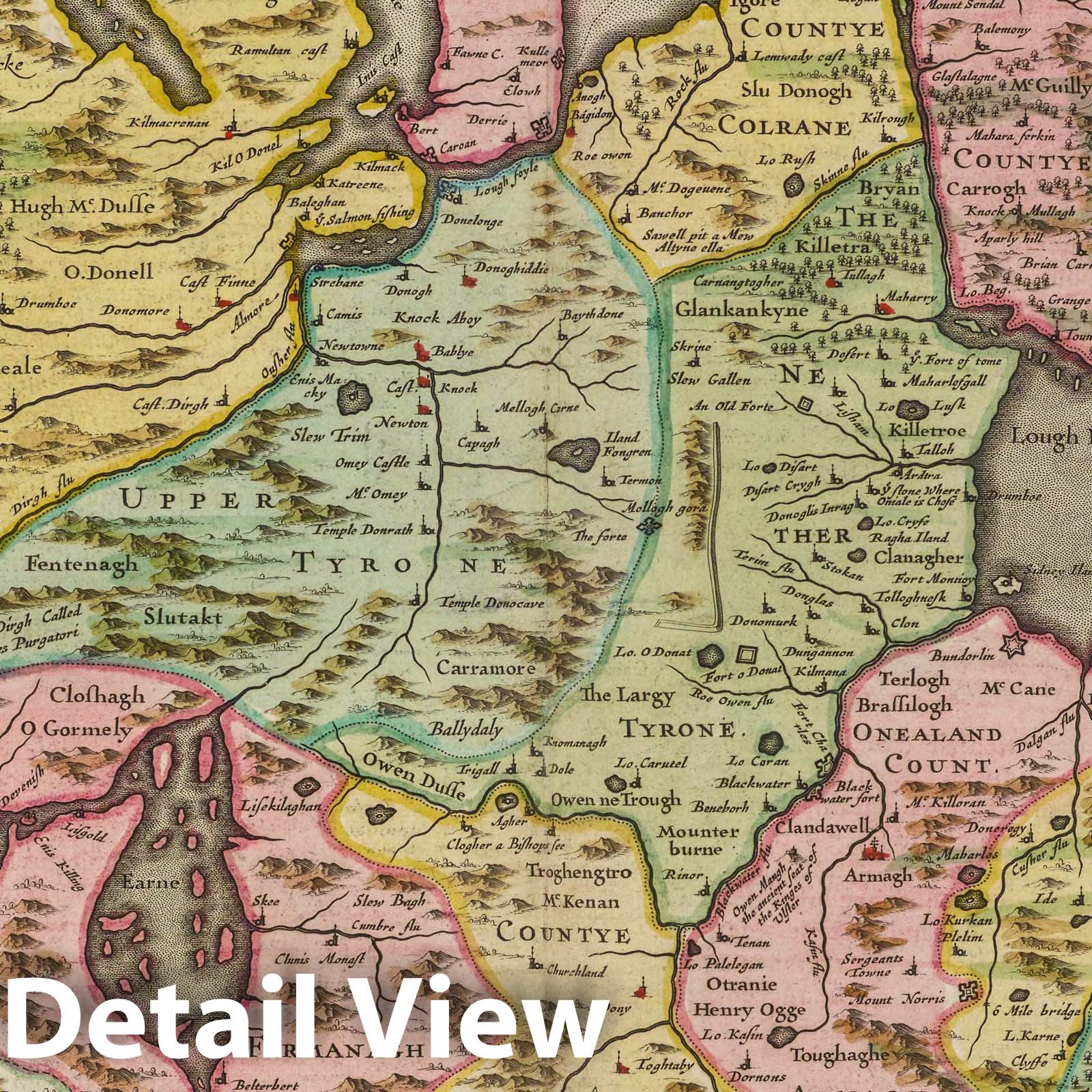 Ulster, Ireland 1665 Historical Map Print - Blaeu Atlas Maior Reproduction