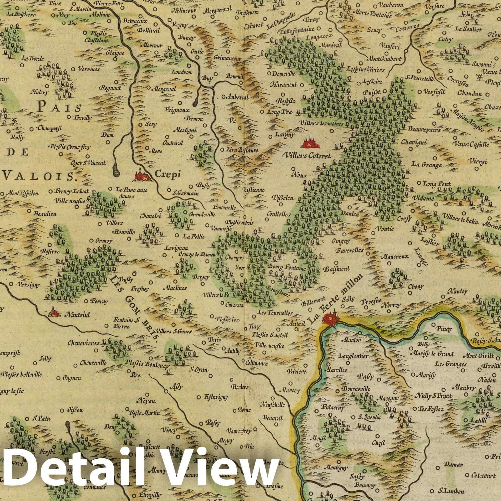 Valois, 1665 - Historical Map Print from Blaeu's Atlas Maior