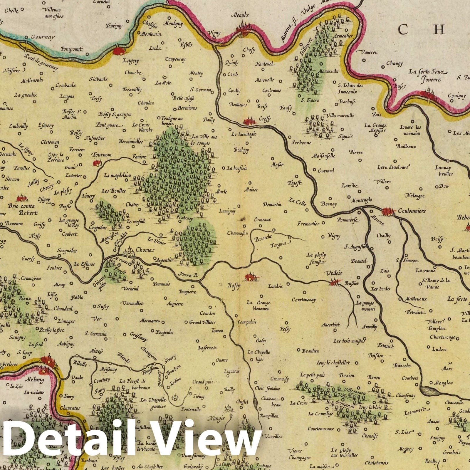 Brie, 1665 - Historical Map Print from Blaeu's Atlas Maior