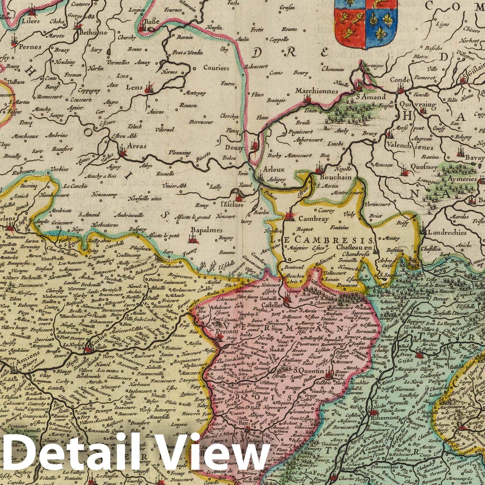 Picardy, 1665 - Historical Map Print from Blaeu's Atlas Maior