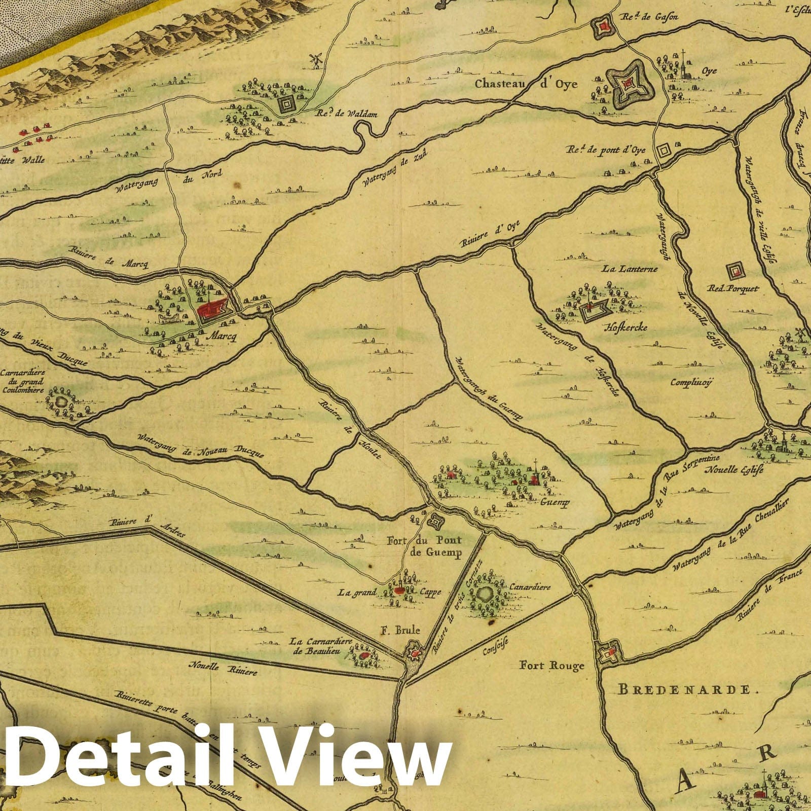 Calais and Surrounding Territory, 1665 - Historical Map Print