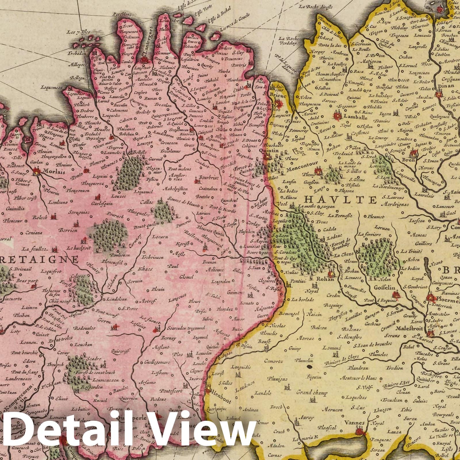 Brittany, 1665 - Historical Map Print from Blaeu's Atlas Maior