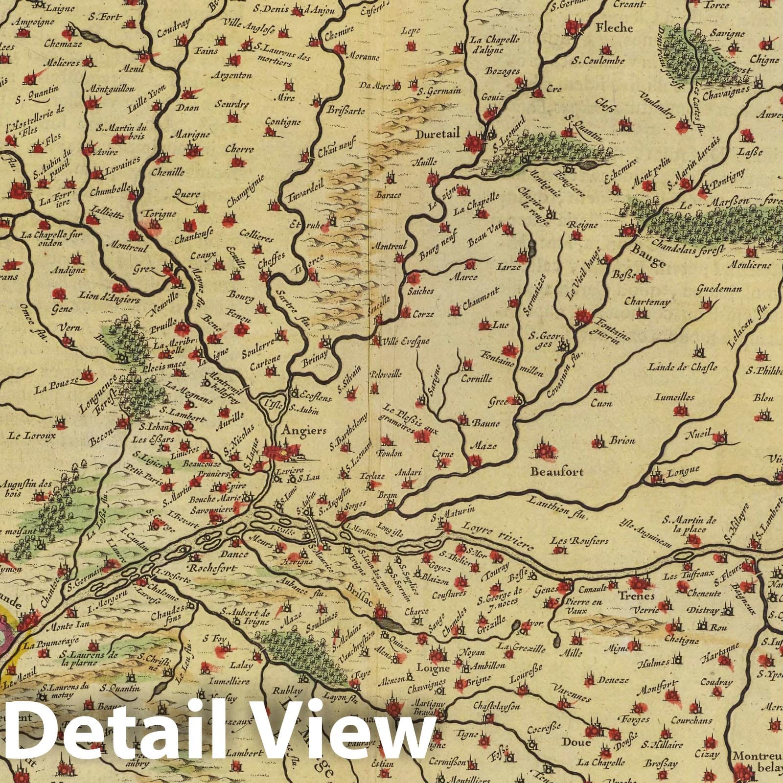Anjou, 1665 - Historical Map Print from Blaeu's Atlas Maior