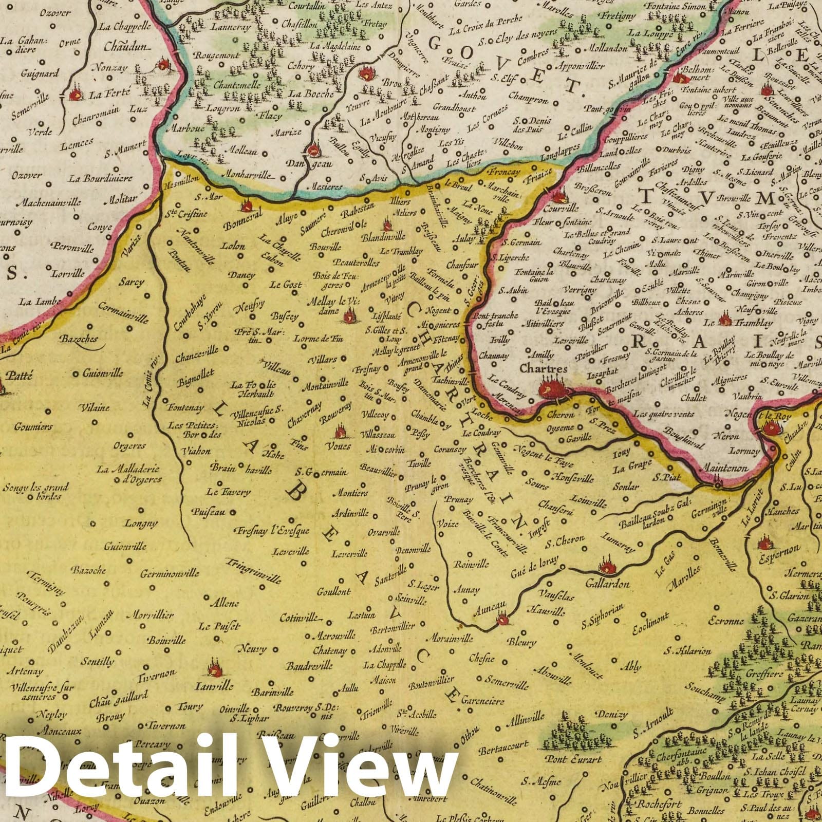 Beauce, 1665 - Historical Map Print from Atlas Maior