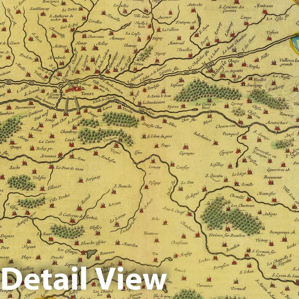 Historic Map : France, Touraine Region, France Atlas Maior Sive Cosmographia Blaviana, Dvcatus Tvronensis, 1665 Atlas , Vintage Wall Art