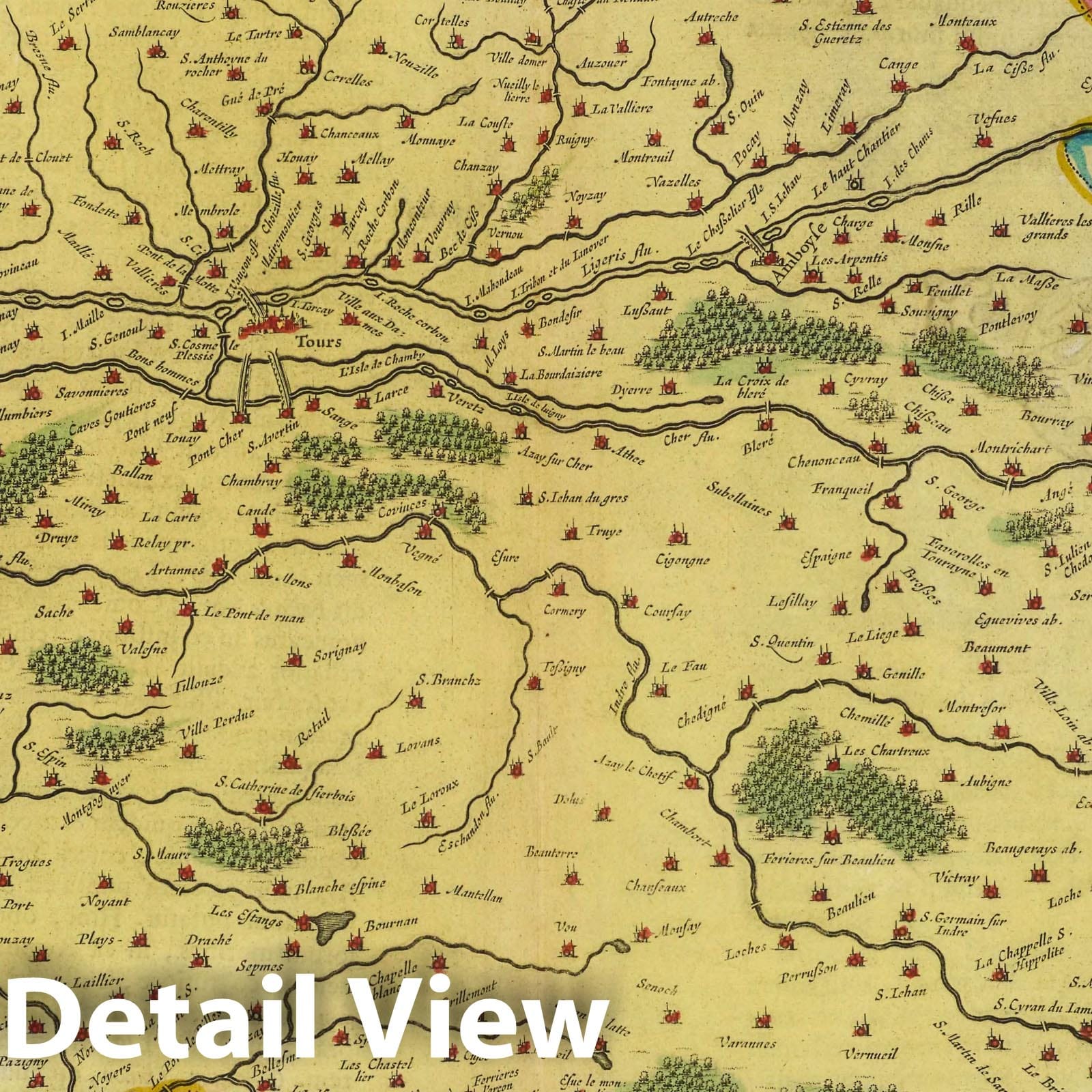 Touraine, 1665 - Historical Map Print