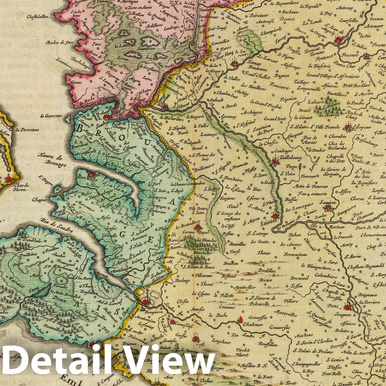 Saintonge and Poitou, 1665 - Historical Map Print