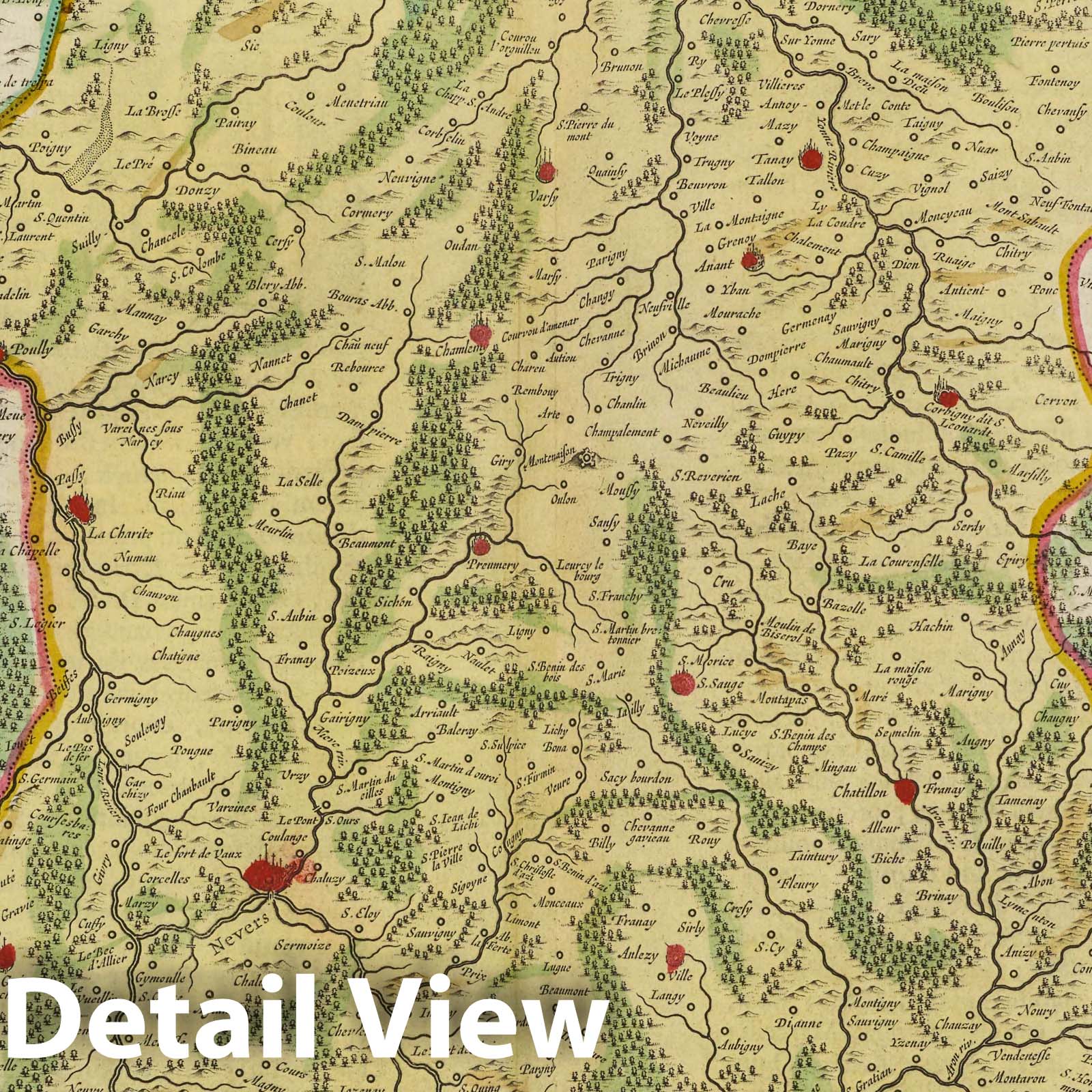 Nivernais, 1665 - Historical Map Print from Blaeu's Atlas Maior