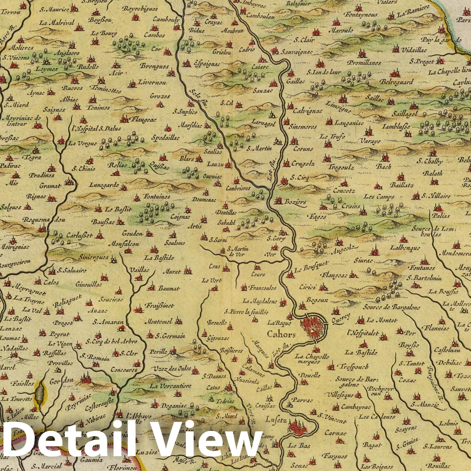 Quercy, 1665 - Historical Map Print from Blaeu's Atlas Maior
