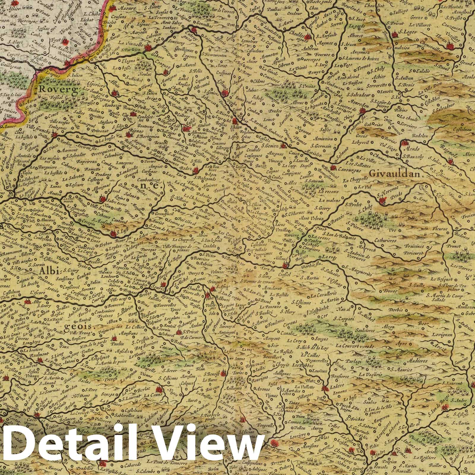 Languedoc, France 1665 Historical Map Print