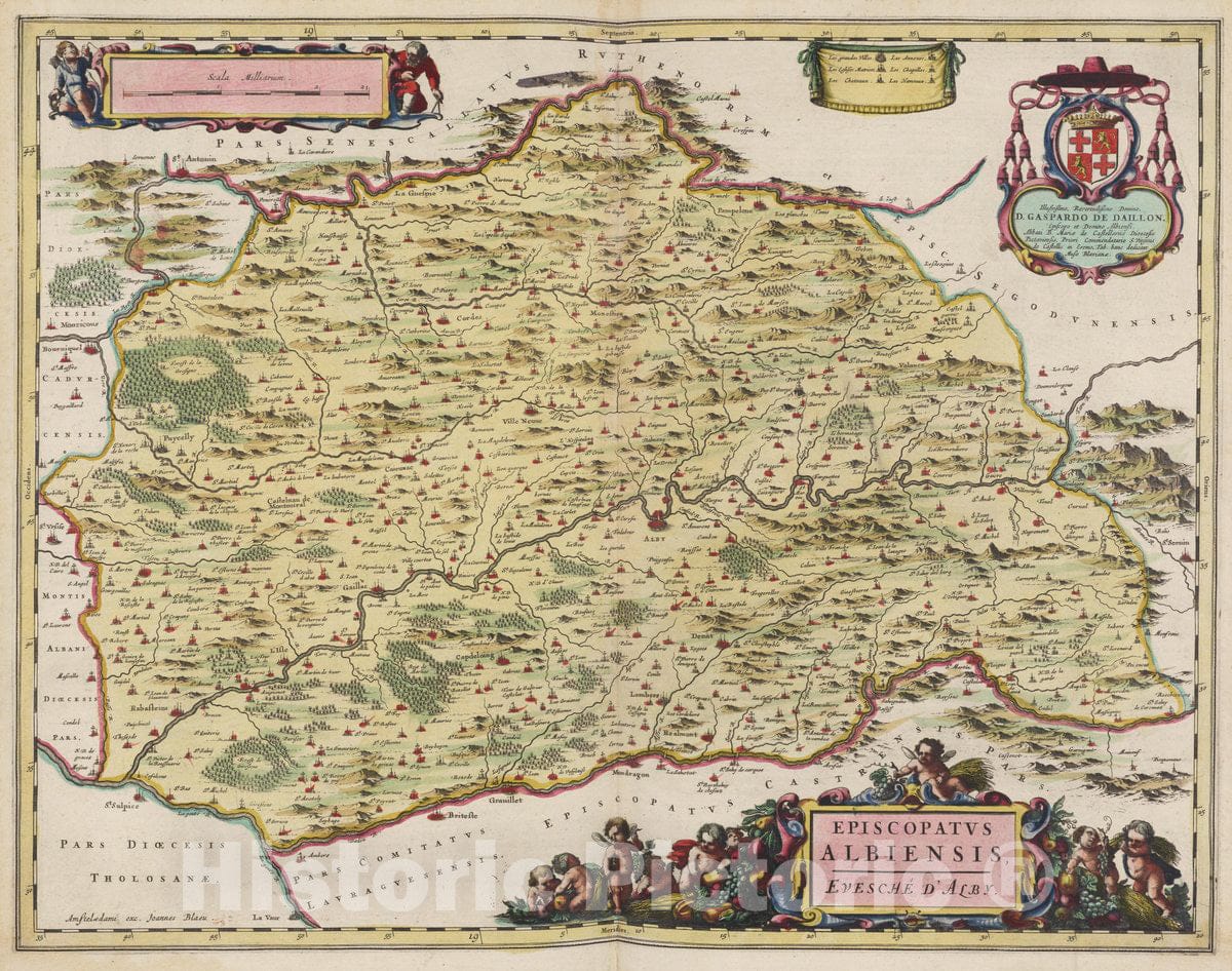 Historic Map : Atlas Maior Sive Cosmographia Blaviana, Qua Solvm, Salvm, Coelvm, Accvratissime Describvntvr. Eposcopatvs Albiensis, 1665 Atlas - Vintage Wall Art
