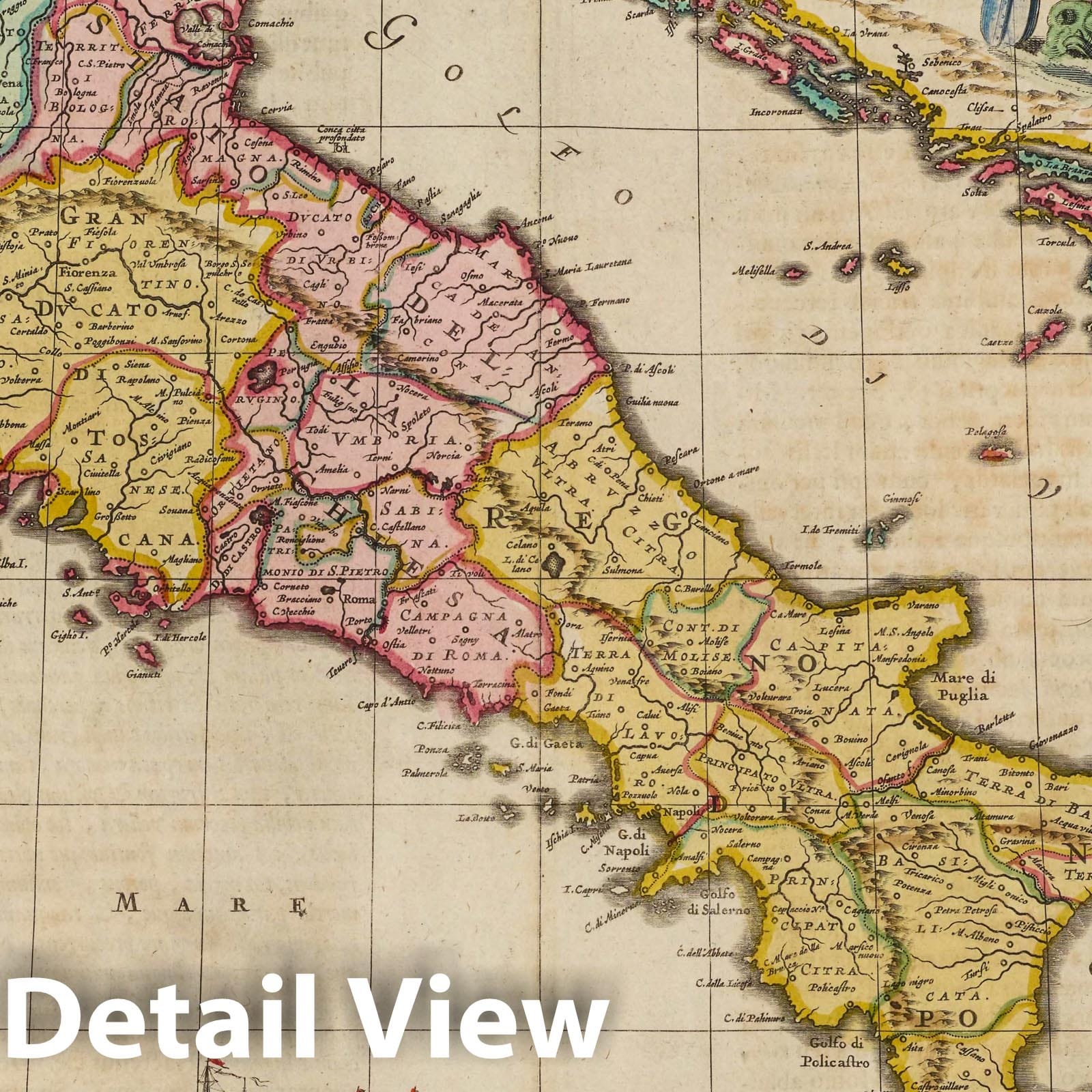 Italy, 1665 - Historical Map Print