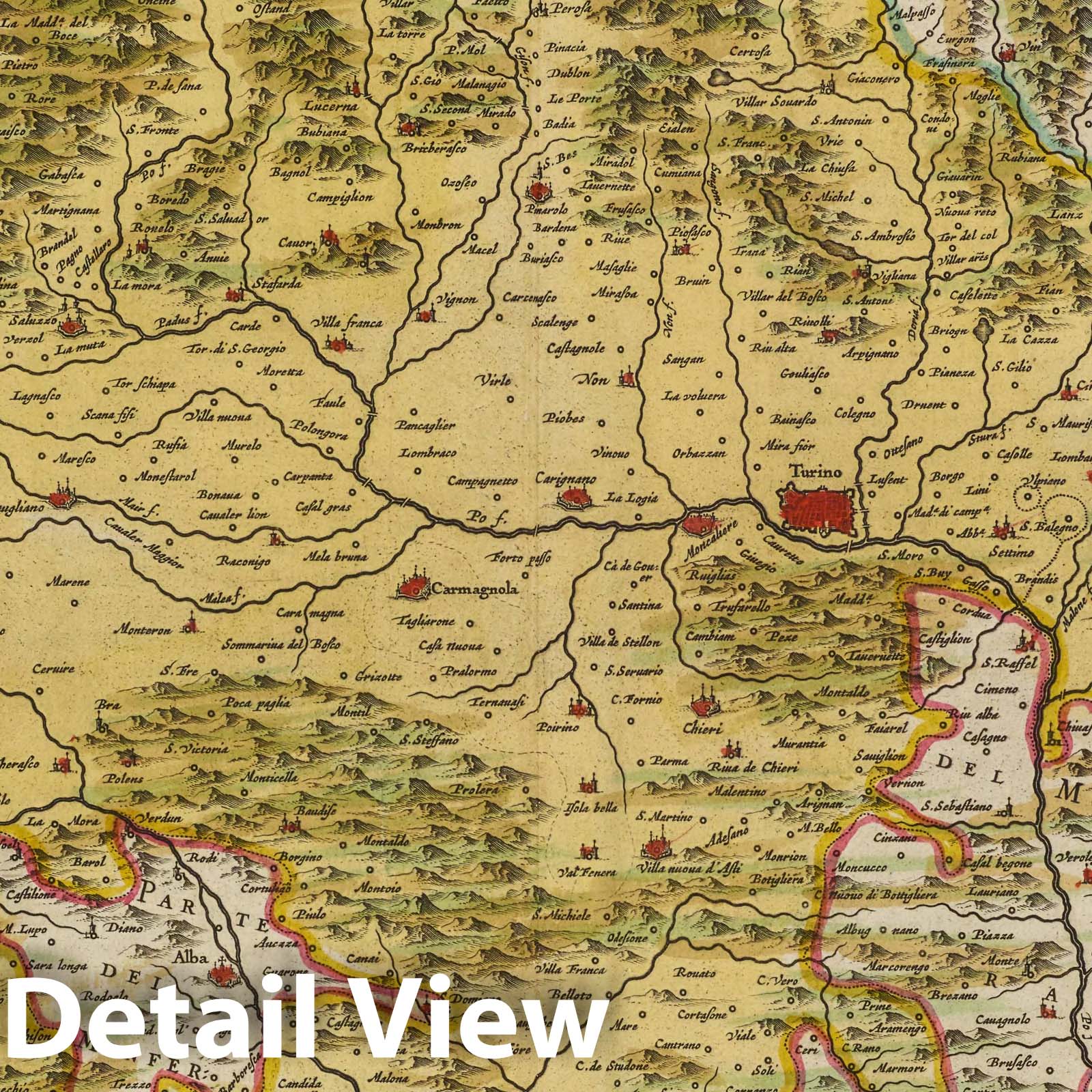 Piedmont, 1665 - Historical Map Print from Atlas Maior