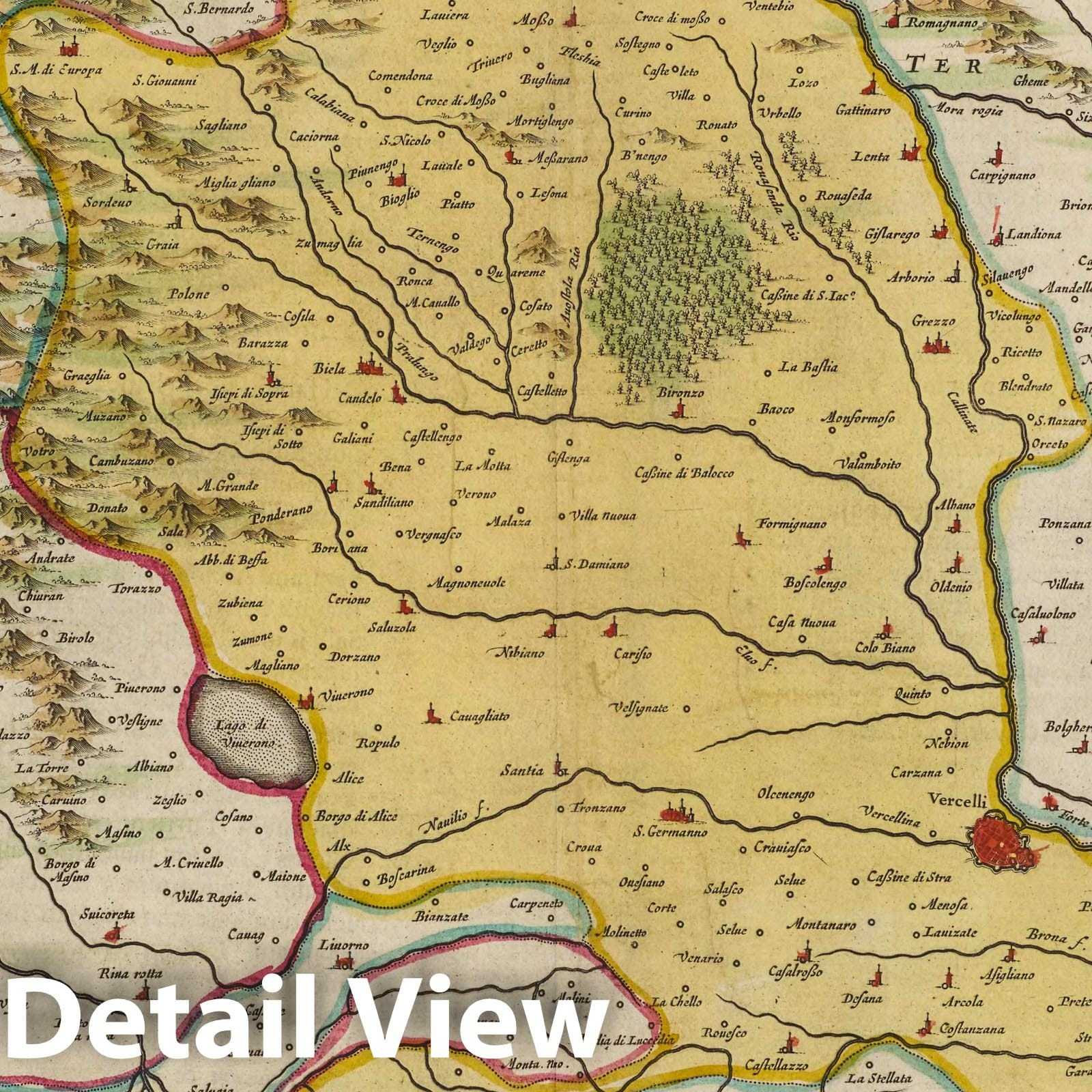 Vercelli, 1665 - Historical Map Print from Atlas Maior