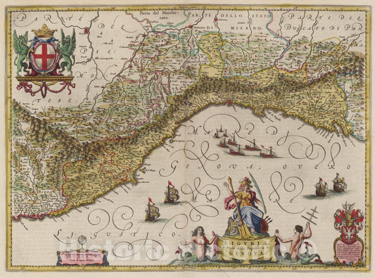 Historic Map : Atlas Maior Sive Cosmographia Blaviana, Qua Solvm, Salvm, Coelvm, Accvratissime Describvntvr. Ligvria, 1665 Atlas - Vintage Wall Art