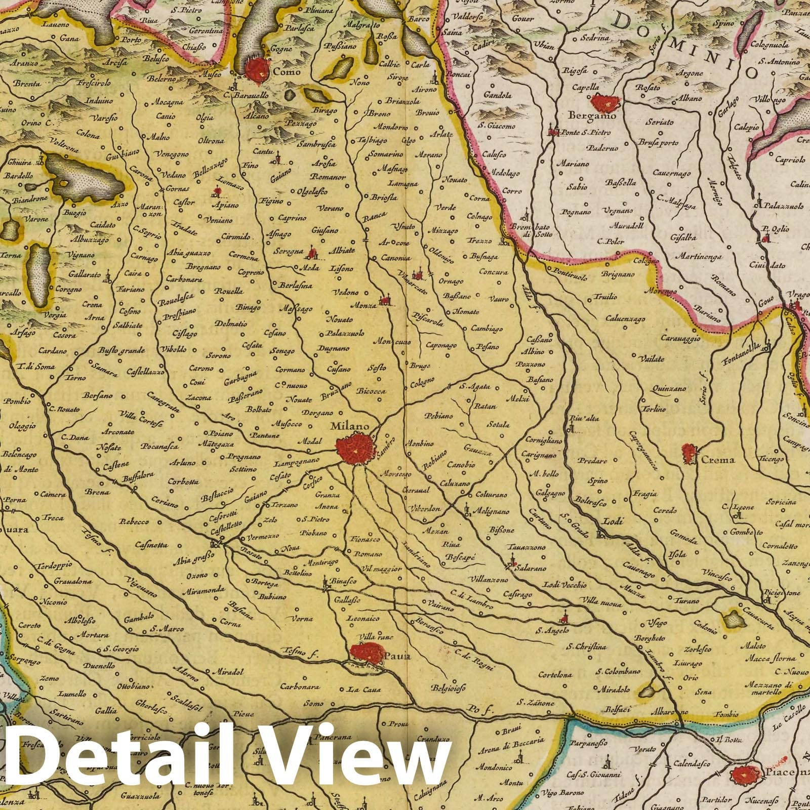Milan, 1665 - Historical Map Print from Blaeu's Atlas Maior