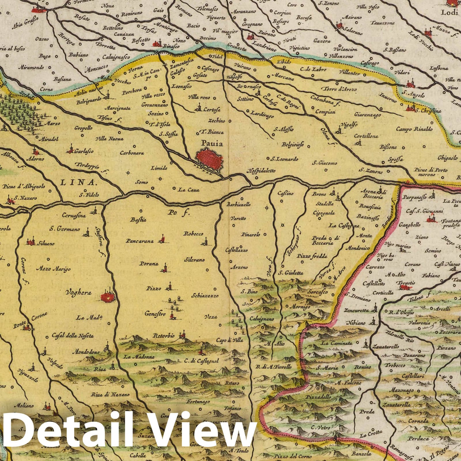 Pavia and Lodi, 1665 - Historical Map Print from Atlas Maior