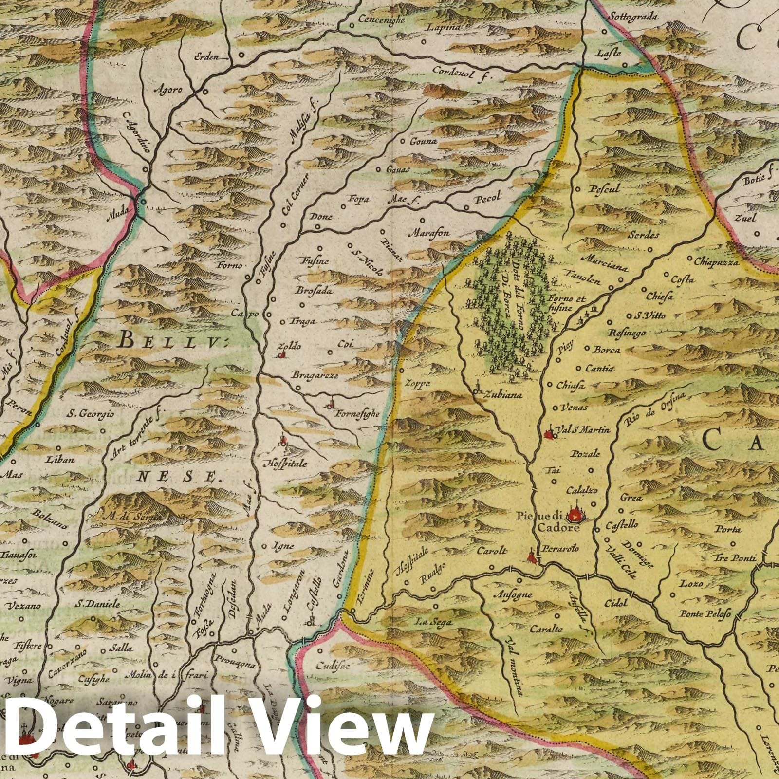 Cadorino, 1665 - Historical Map Print