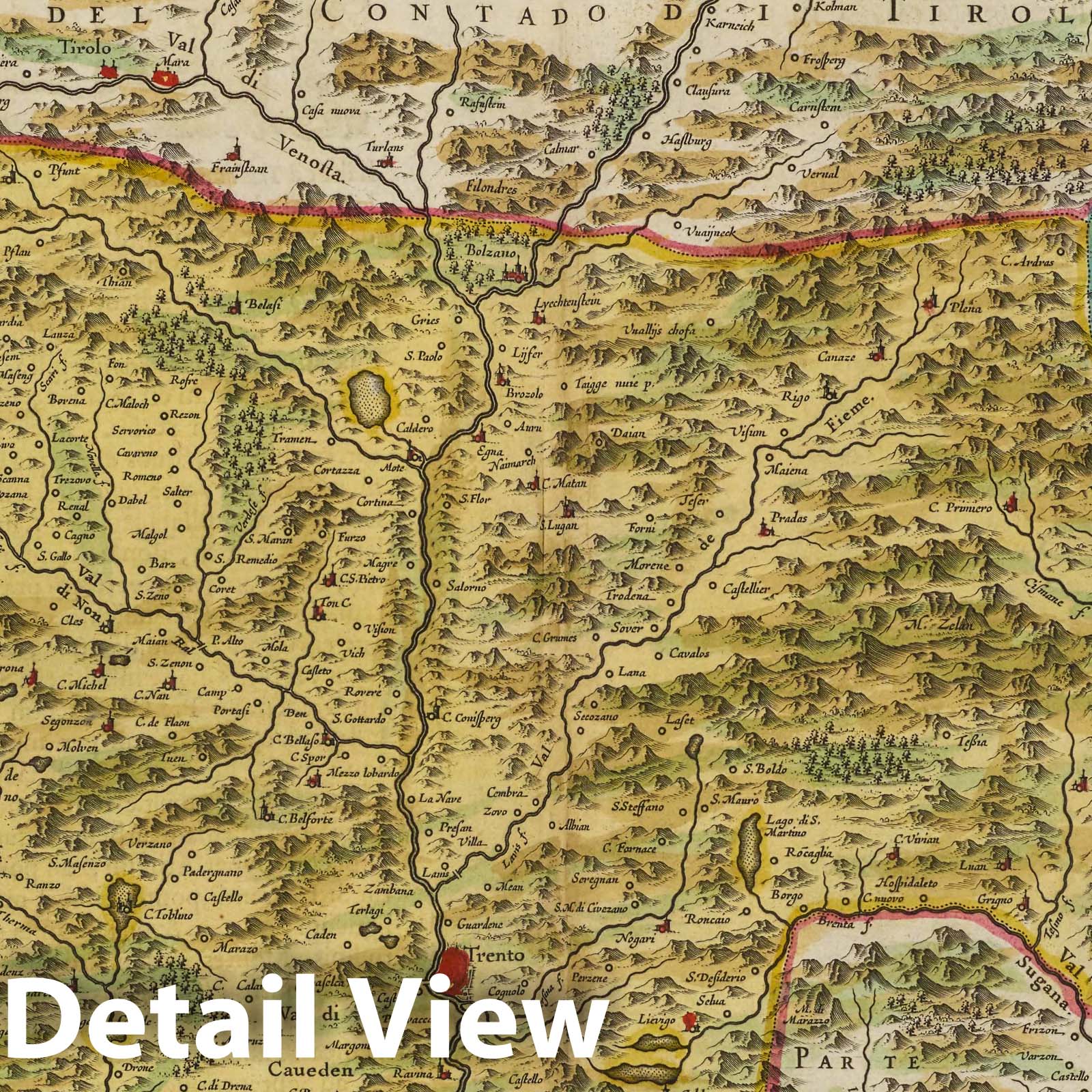Trento, 1665 - Historical Map Print from Blaeu's Atlas Maior