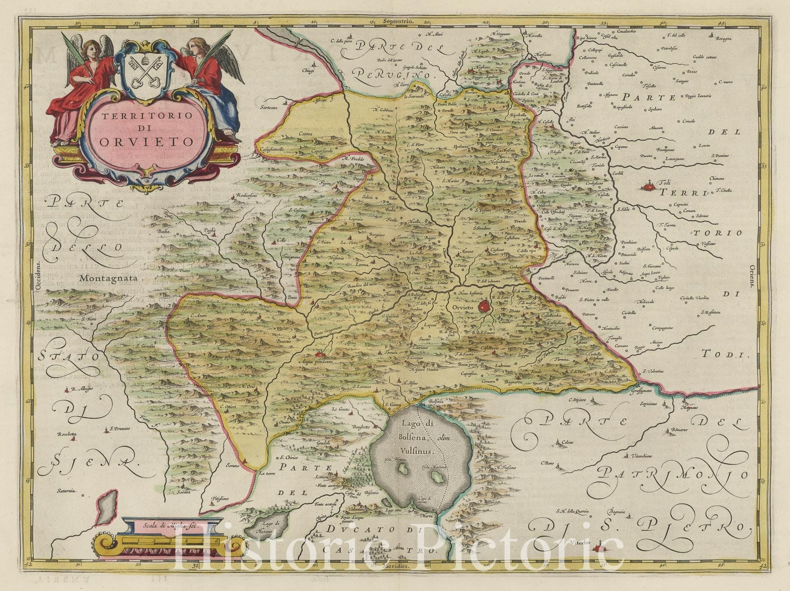 Historic Map : Italy, Orvieto Region (Italy) Atlas Maior Sive Cosmographia Blaviana, Territorio Di Orvieto, 1665 Atlas , Vintage Wall Art
