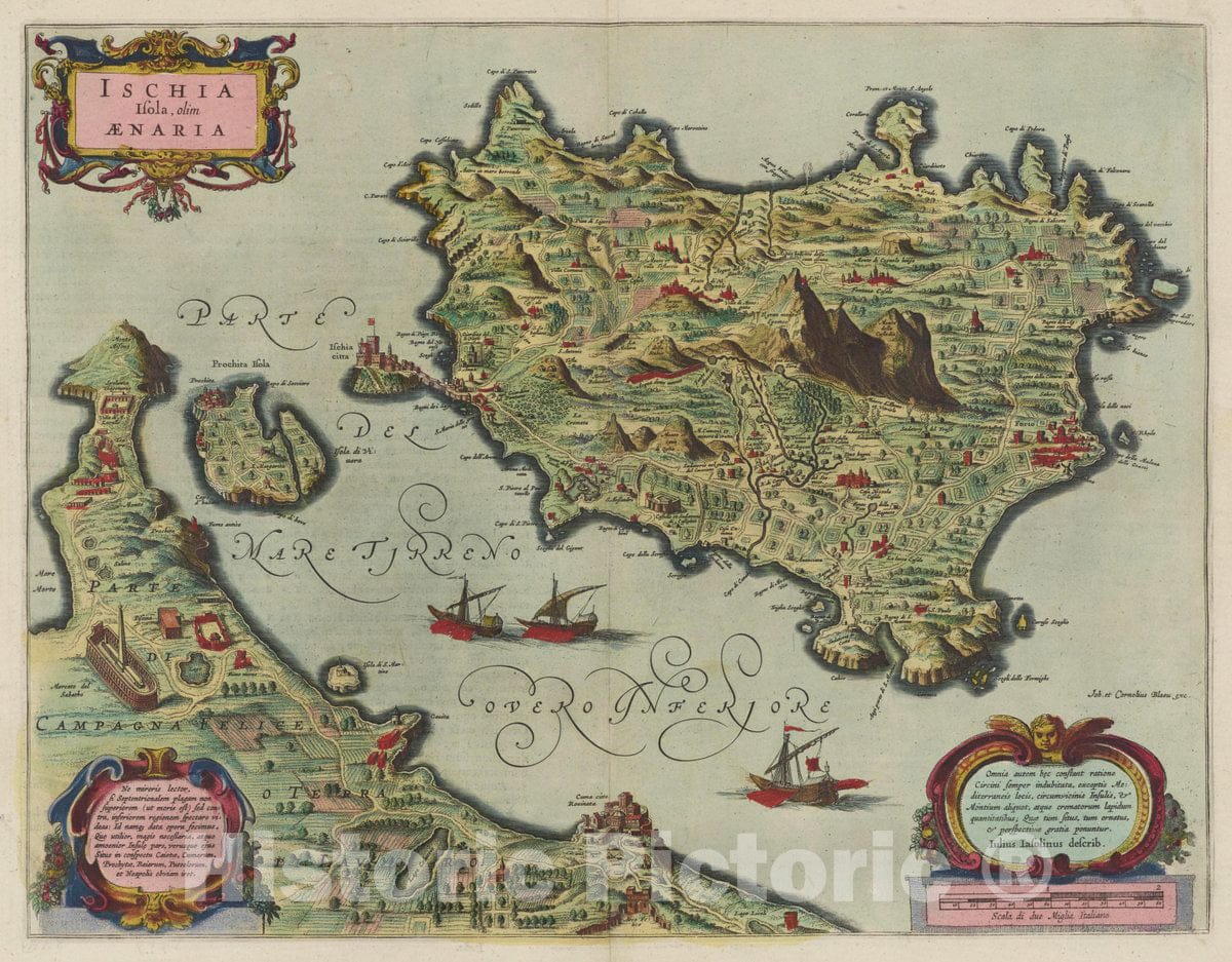 Ischia, 1665 - Historical Map Print from Blaeu's Atlas Maior