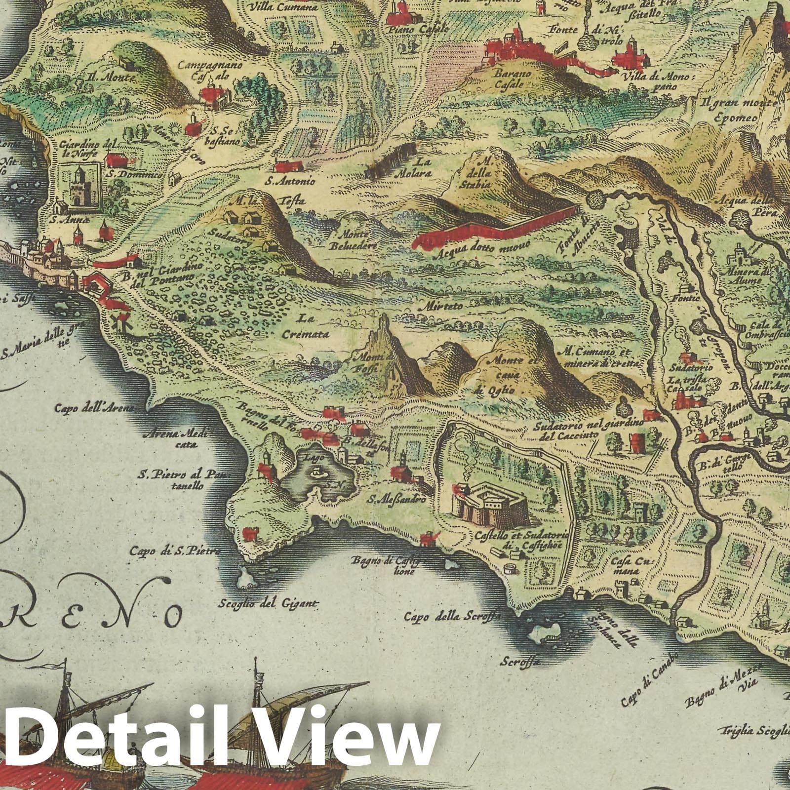 Historic Map : Italy, Ischia Island (Italy) Ischia Isola olim aenaria, 1665 Atlas , Vintage Wall Art