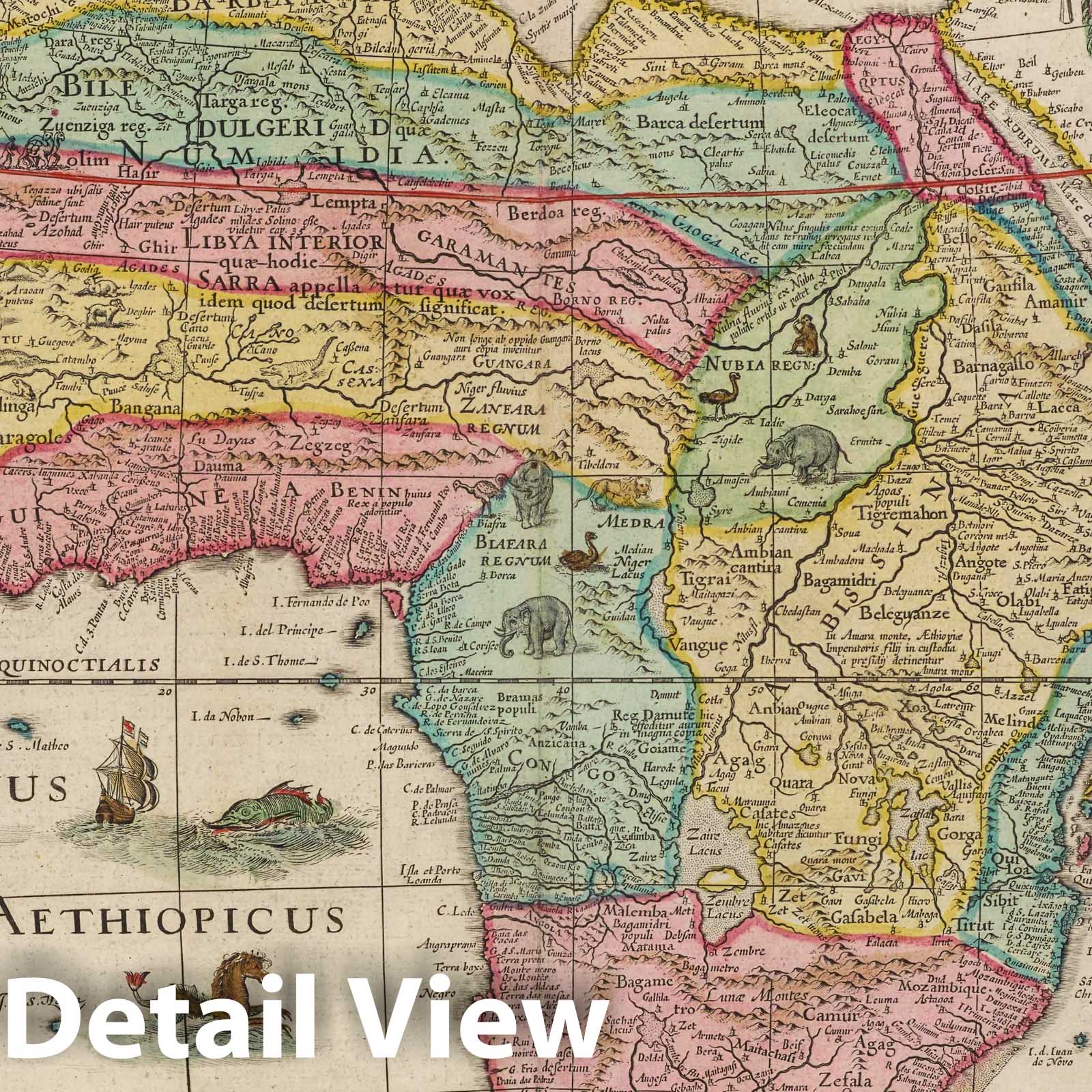 Africa, 1665 - Blaeu Atlas Maior Historical Map Print