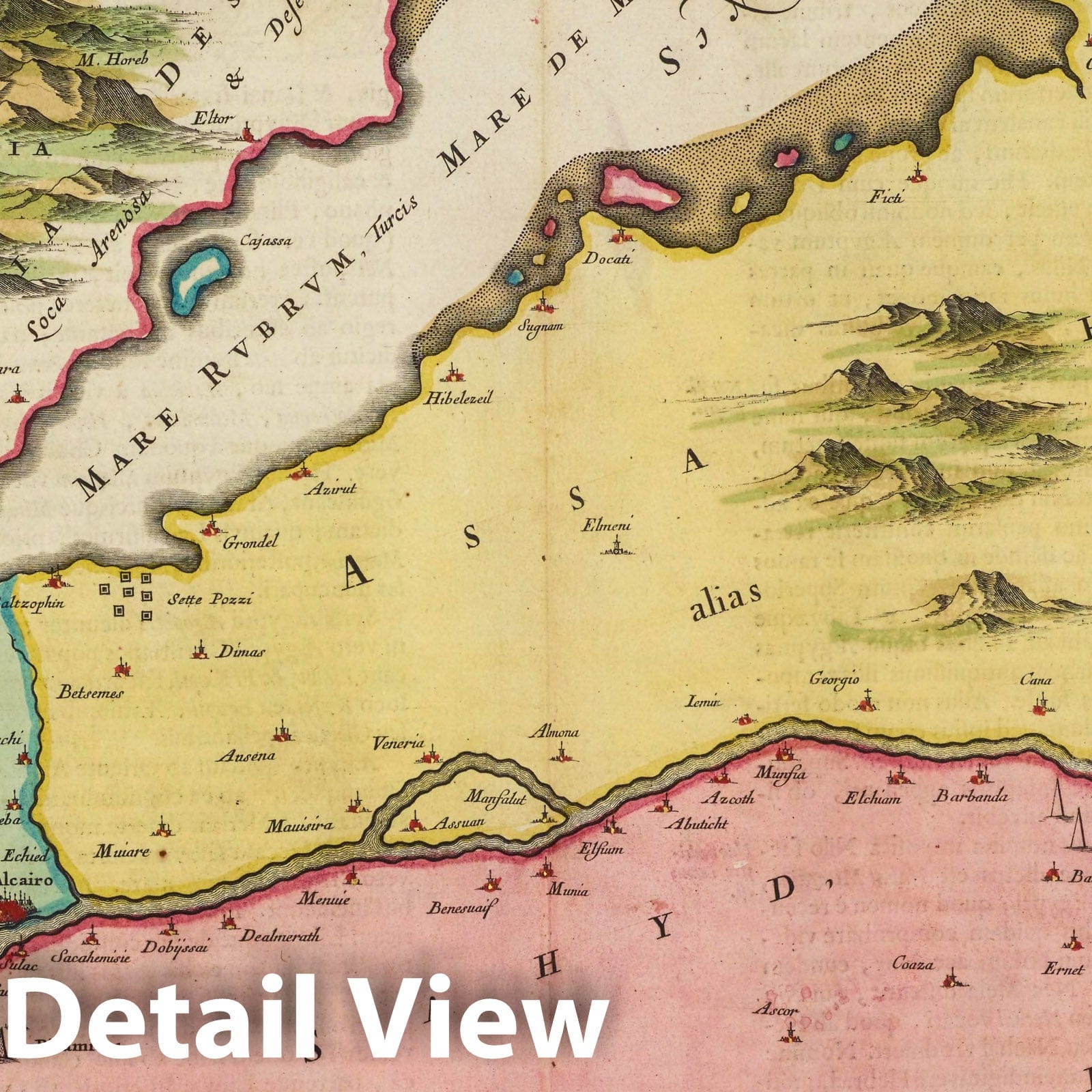 Egypt, 1665 - Historical Map Print from Blaeu's Atlas Maior