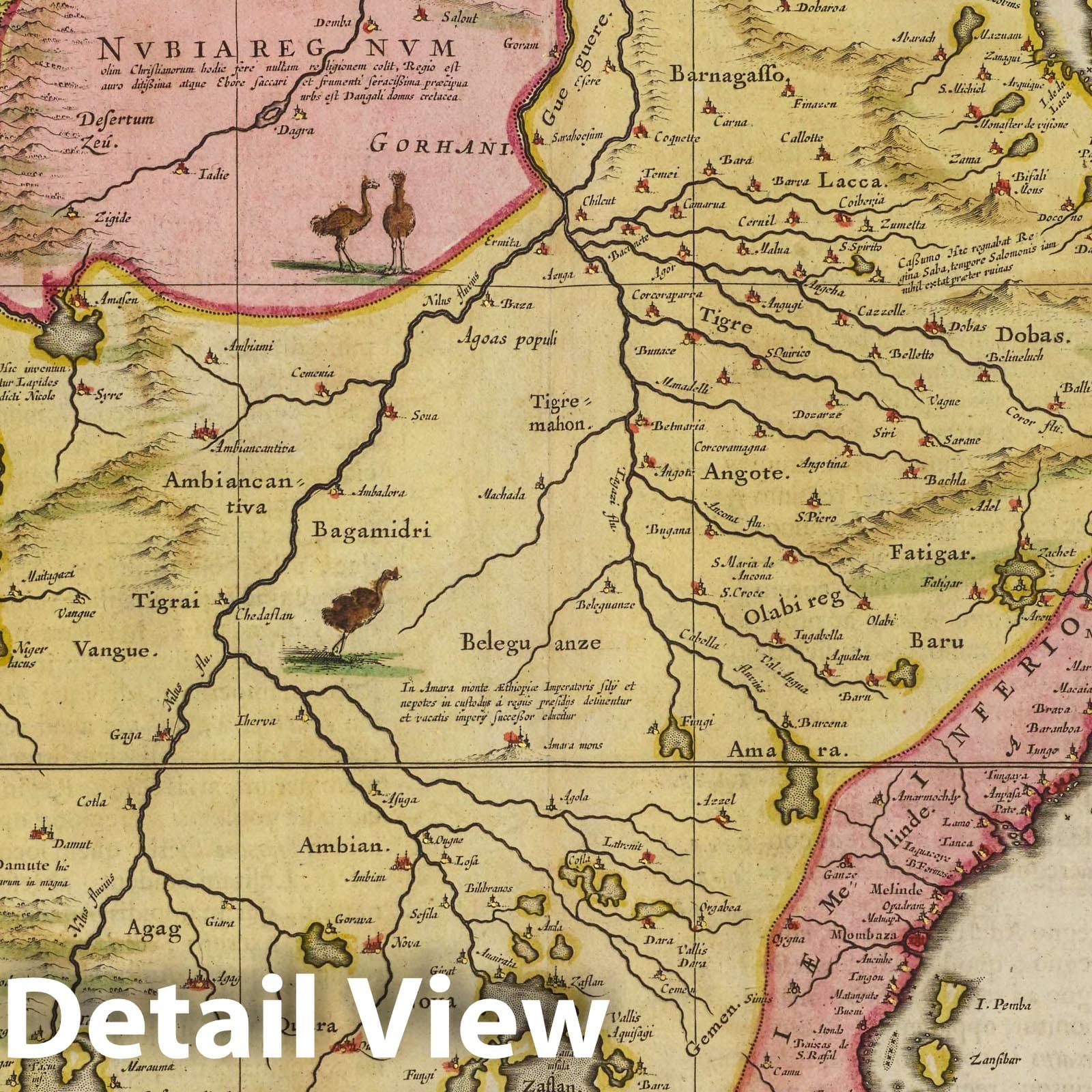 Ethiopia, 1665 - Historical Map Print from Atlas Maior