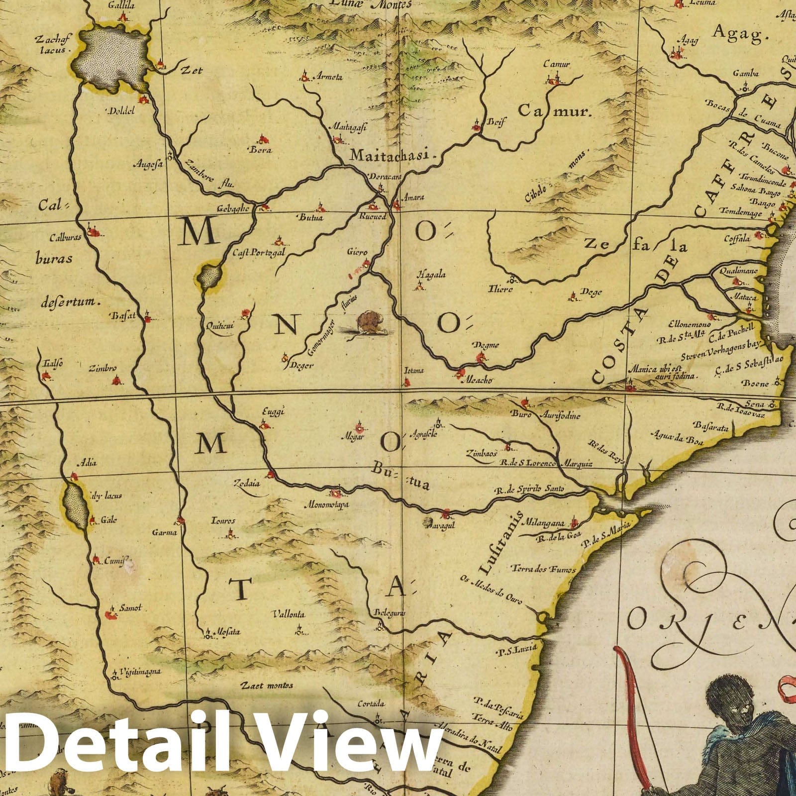South Africa, 1665 - Historical Map Print from Blaeu's Atlas Maior