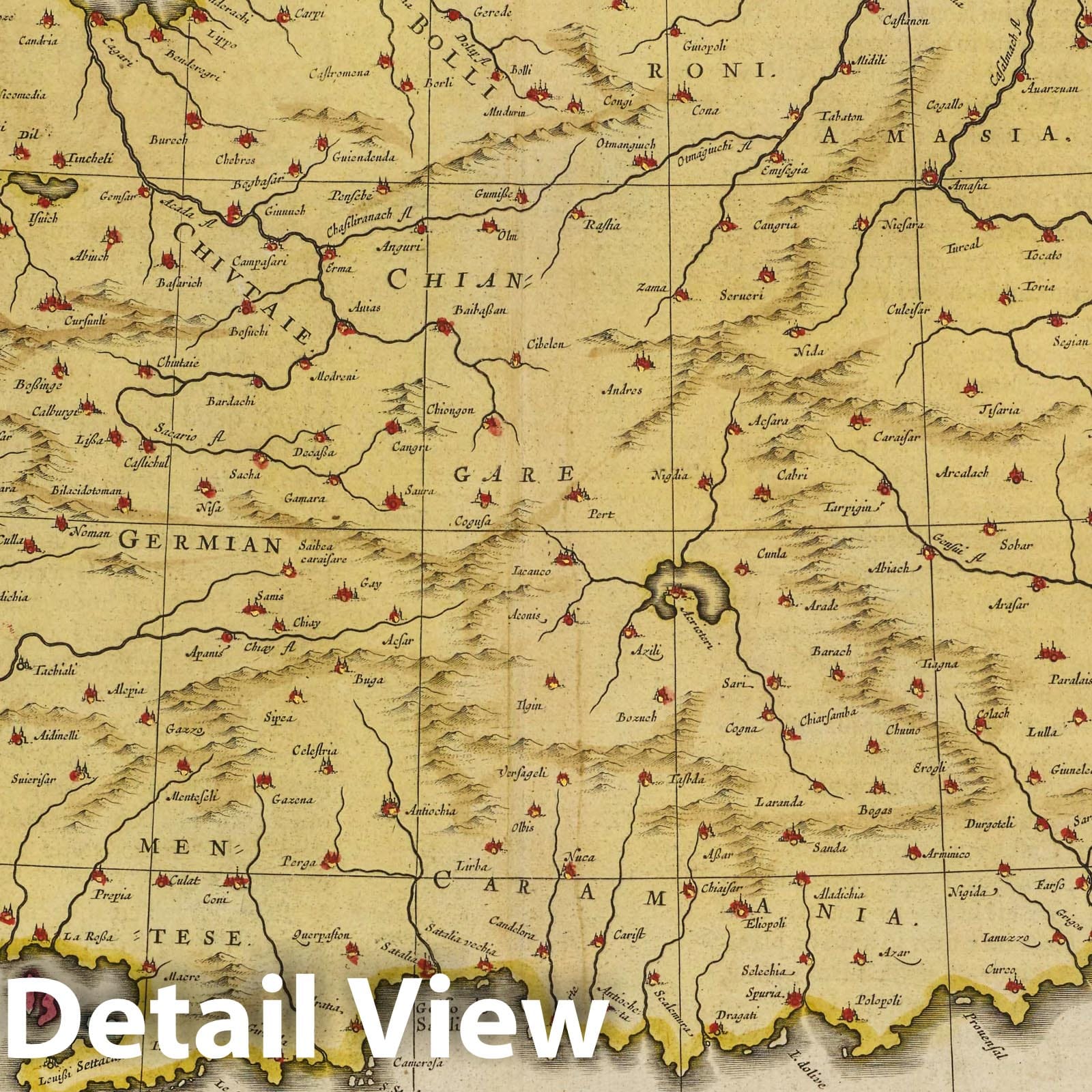 Anatolia, 1665 - Historical Map Print from Blaeu's Atlas Maior